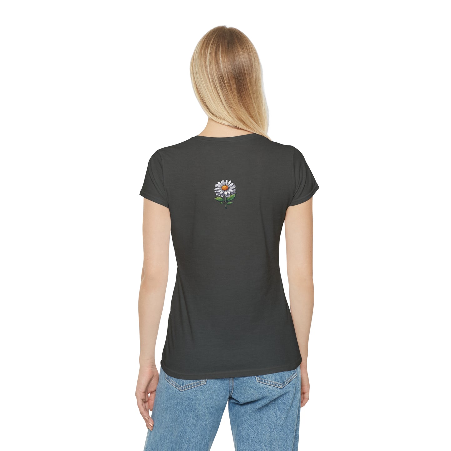 Damen-T-Shirt mit Gänseblümchen-Print – Ikonisches Design für lässigen Stil und den Alltag