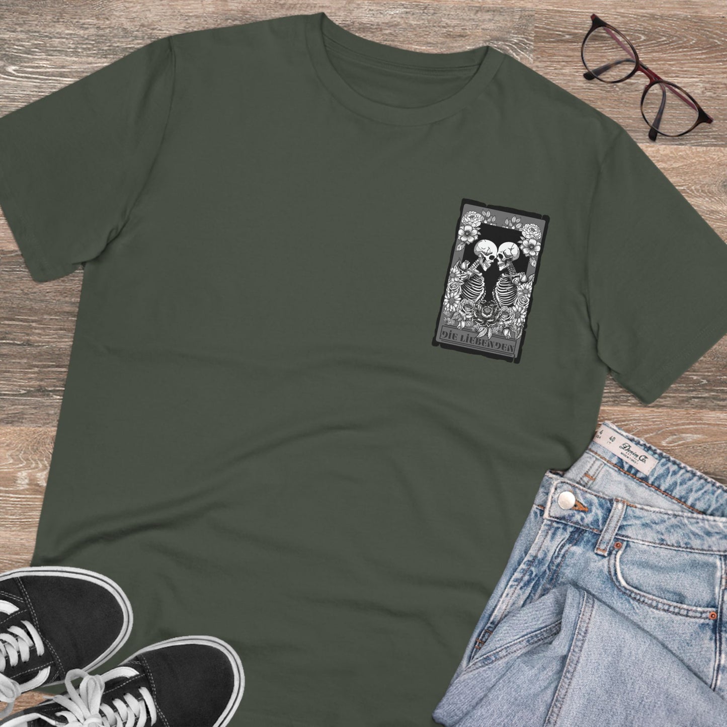 Organic Creator T-Shirt - Unisex with Skeleton Design, Perfect for Art Lovers & Halloween