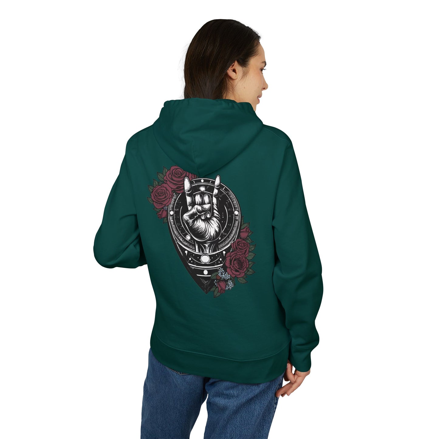 Rockin' Roses Unisex Hoodie with Graphic Art