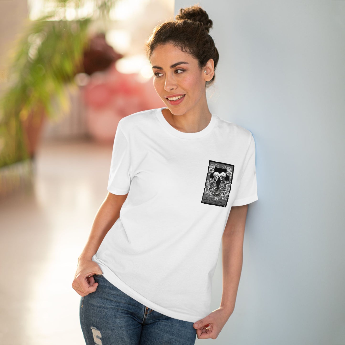 Organic Creator T-Shirt - Unisex with Skeleton Design, Perfect for Art Lovers & Halloween