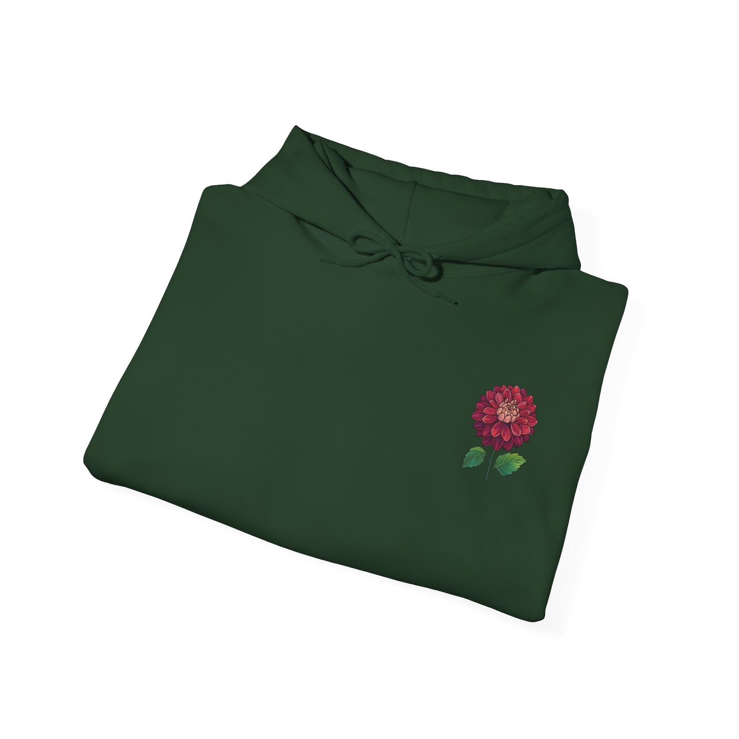 Floral Embroidery Heavy Blend Hoodie - Cozy & Stylish Sweatshirt for Nature Lovers "Dahlie"