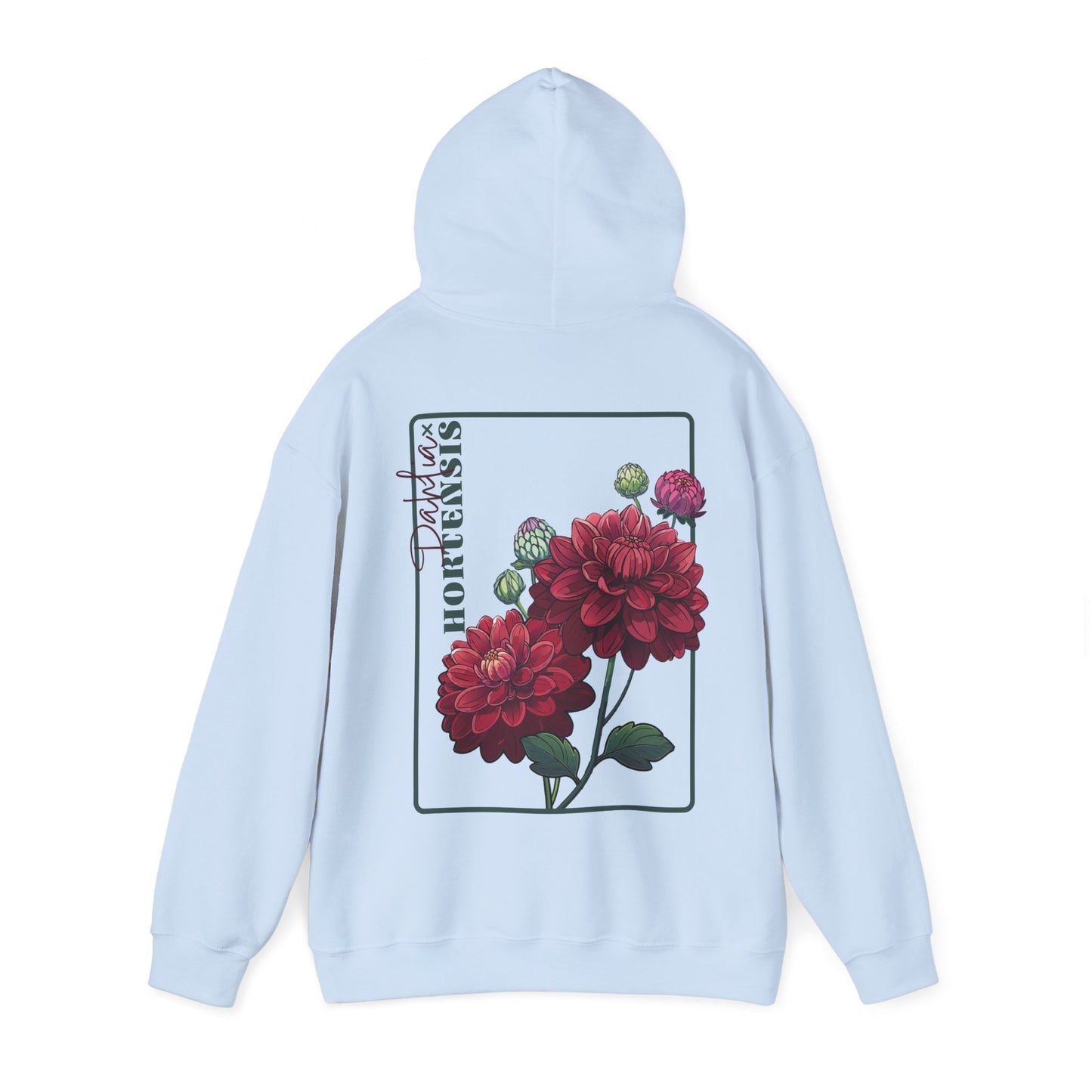 Floral Embroidery Heavy Blend Hoodie - Cozy & Stylish Sweatshirt for Nature Lovers "Dahlie"