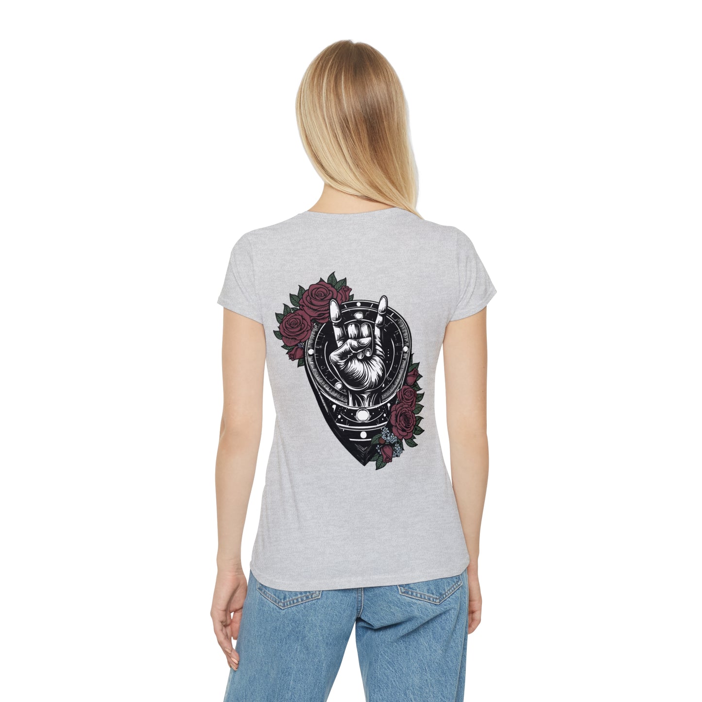 Rocking Floral Women's T-Shirt - Iconic Design with Roses