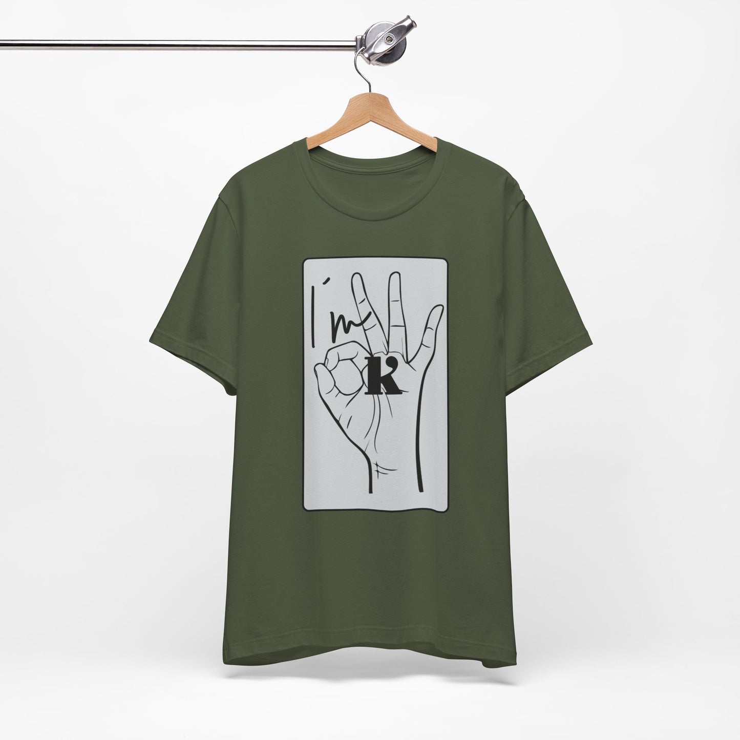 Unisex Jersey Short Sleeve Tee - I'm OK Hand Gesture Graphic Tee