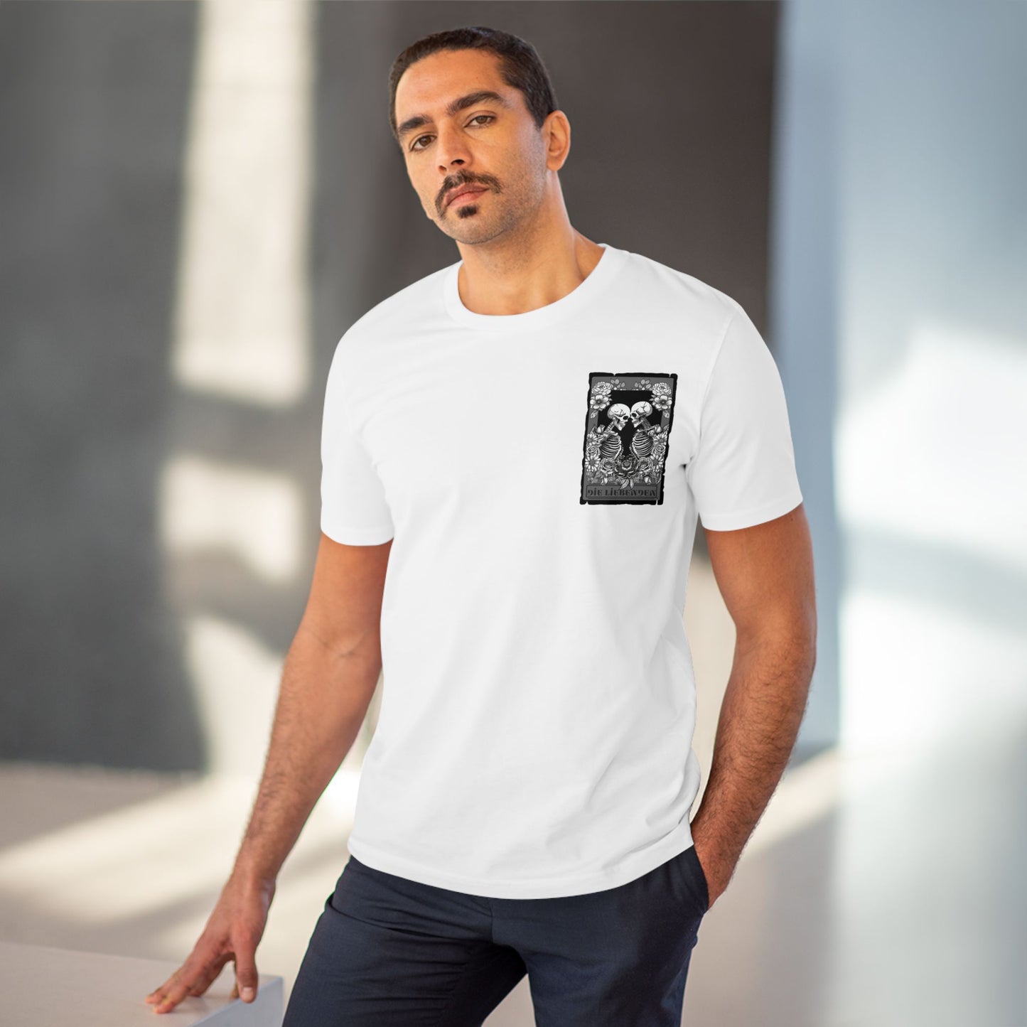 Organic Creator T-Shirt - Unisex with Skeleton Design, Perfect for Art Lovers & Halloween