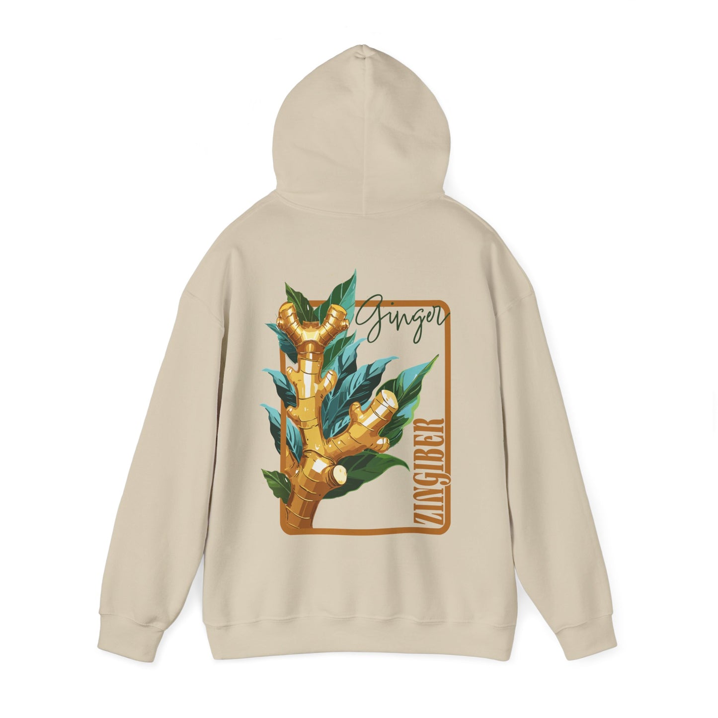Ginger Plant Hooded Sweatshirt | Unisex Heavy Blend™ | Cozy Botanical Design