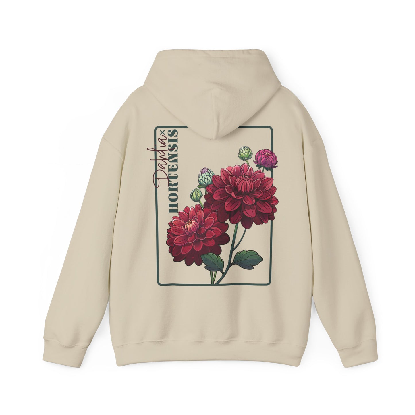 Floral Embroidery Heavy Blend Hoodie - Cozy & Stylish Sweatshirt for Nature Lovers "Dahlie"