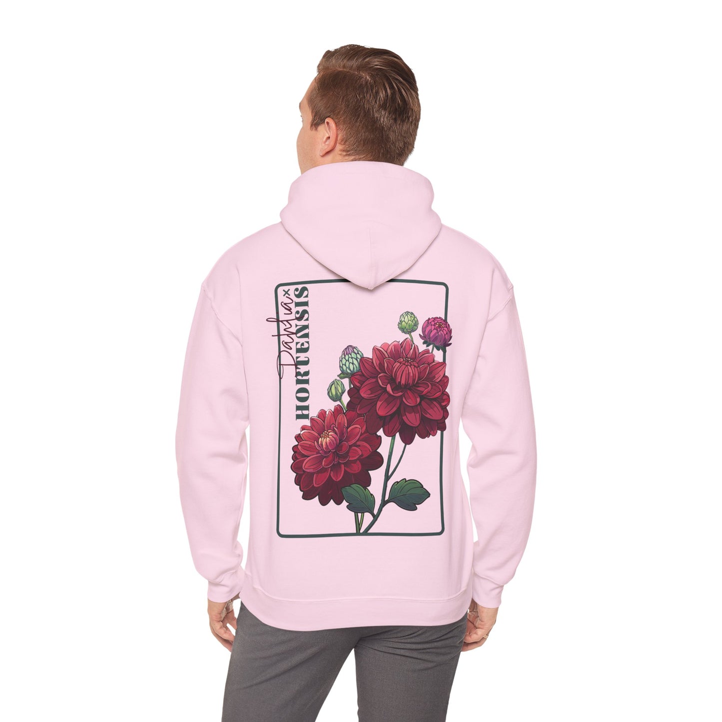 Floral Embroidery Heavy Blend Hoodie - Cozy & Stylish Sweatshirt for Nature Lovers "Dahlie"