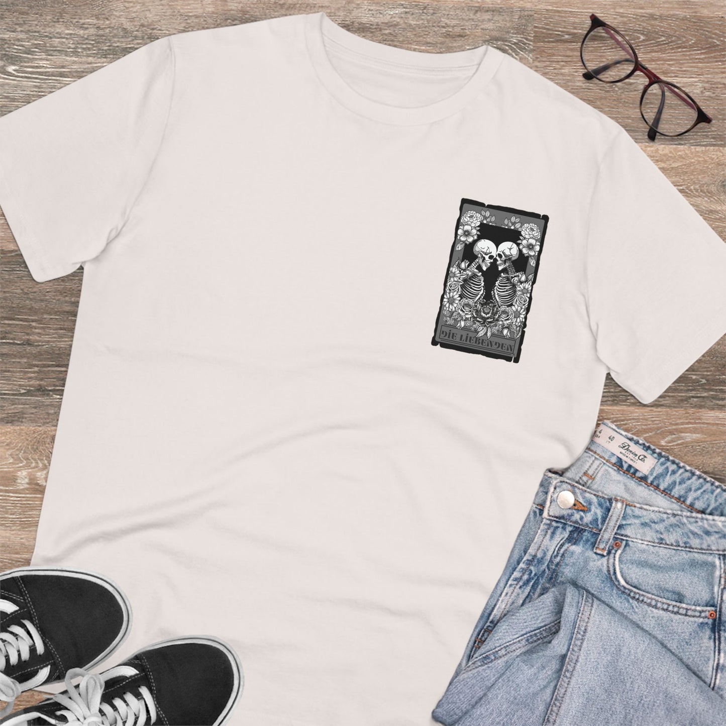 Organic Creator T-Shirt - Unisex with Skeleton Design, Perfect for Art Lovers & Halloween