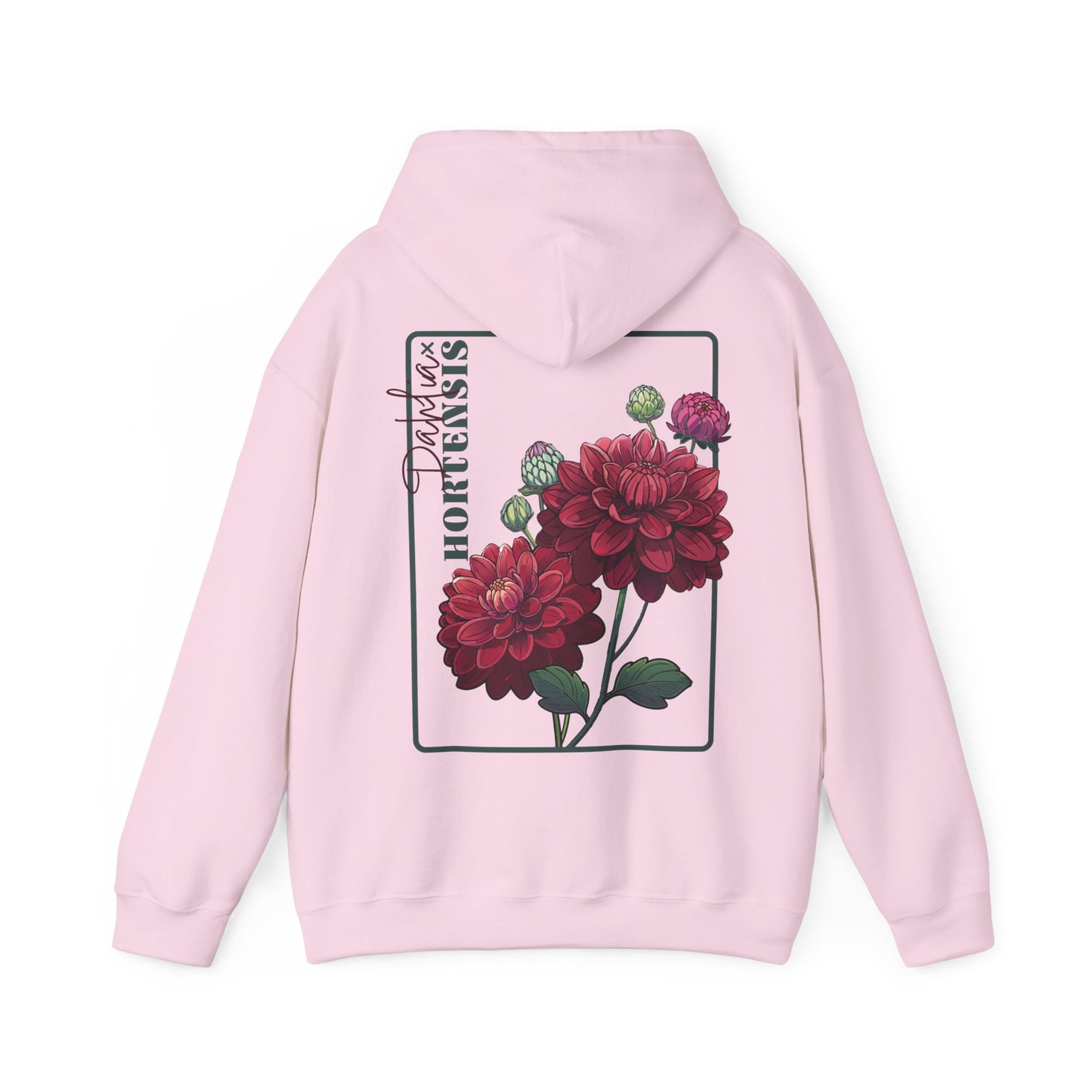 Floral Embroidery Heavy Blend Hoodie - Cozy & Stylish Sweatshirt for Nature Lovers "Dahlie"