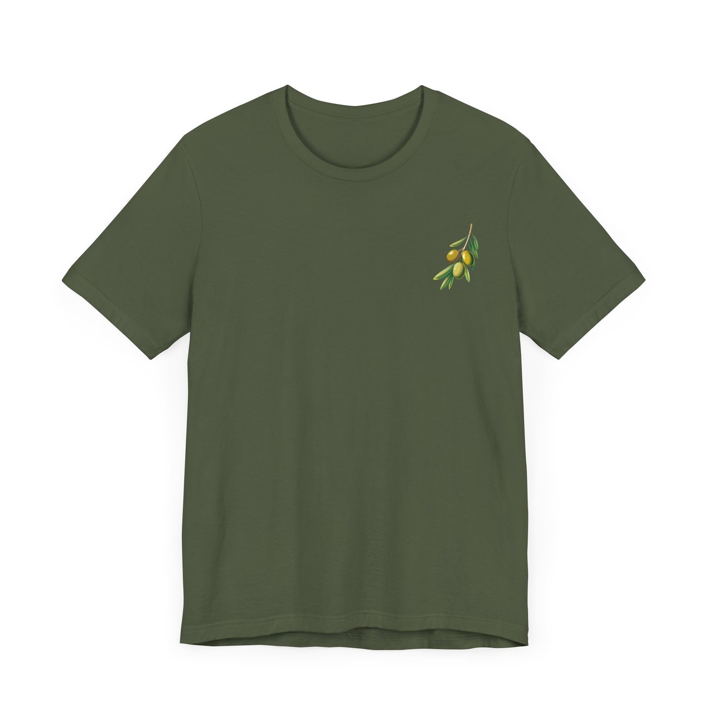 Olive Branch Unisex Jersey Tee - Nature-Inspired Botanical Graphic T-Shirt