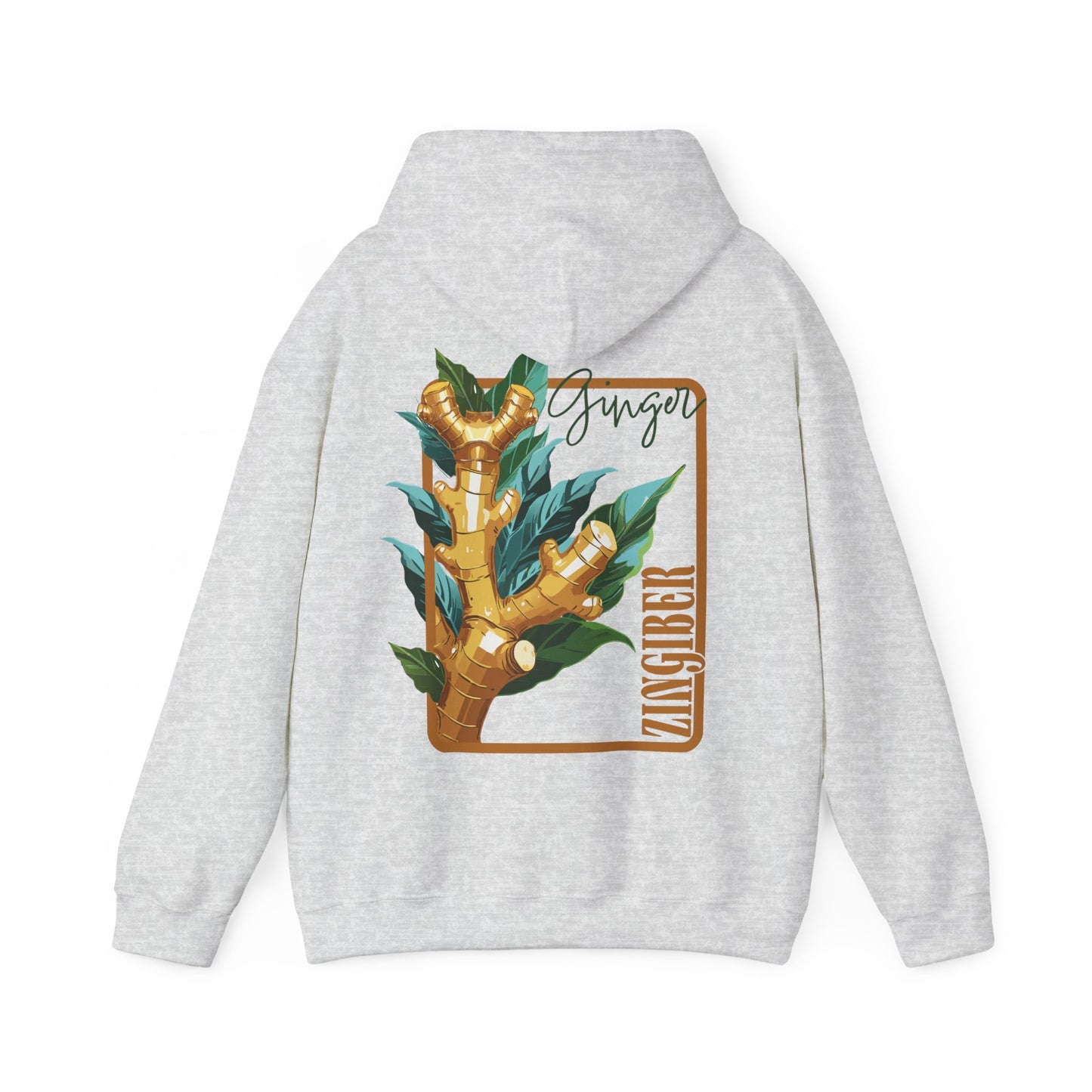 Ginger Plant Hooded Sweatshirt | Unisex Heavy Blend™ | Cozy Botanical Design