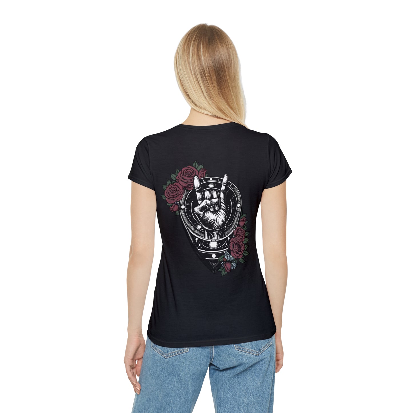Rocking Floral Women's T-Shirt - Iconic Design with Roses