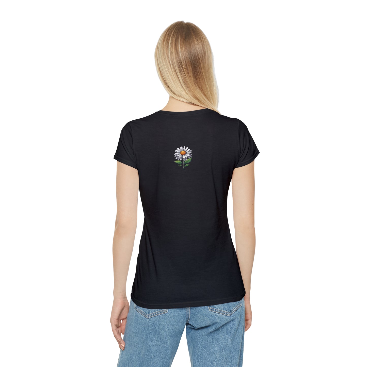 Damen-T-Shirt mit Gänseblümchen-Print – Ikonisches Design für lässigen Stil und den Alltag