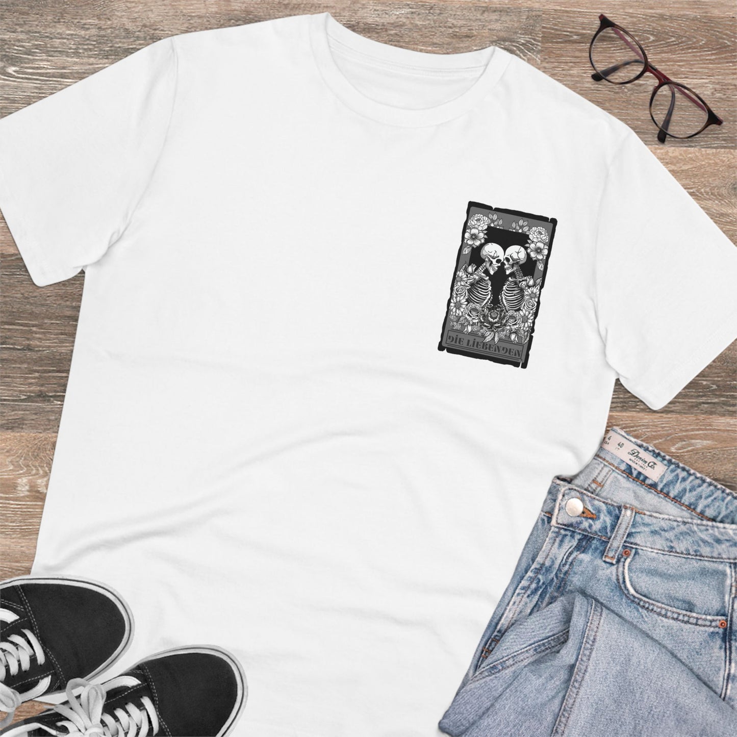 Organic Creator T-Shirt - Unisex with Skeleton Design, Perfect for Art Lovers & Halloween