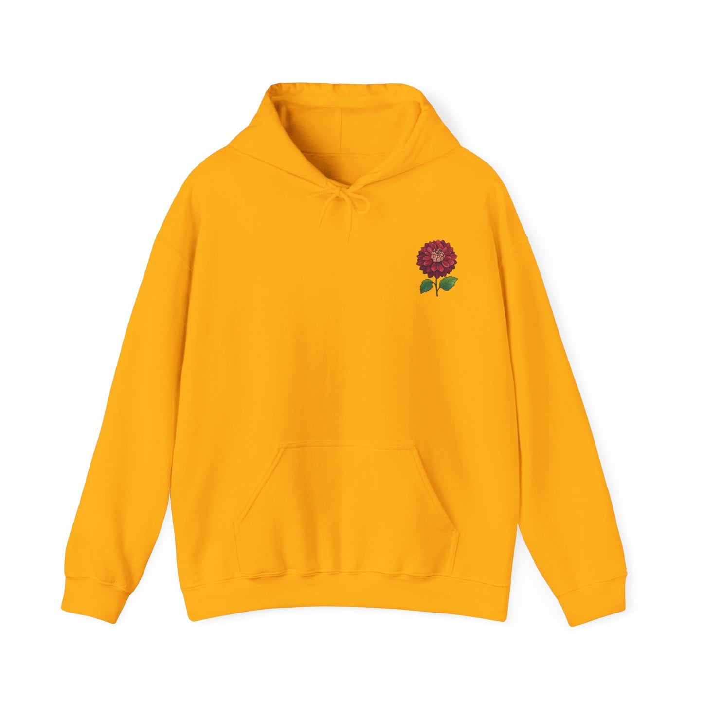 Floral Embroidery Heavy Blend Hoodie - Cozy & Stylish Sweatshirt for Nature Lovers "Dahlie"