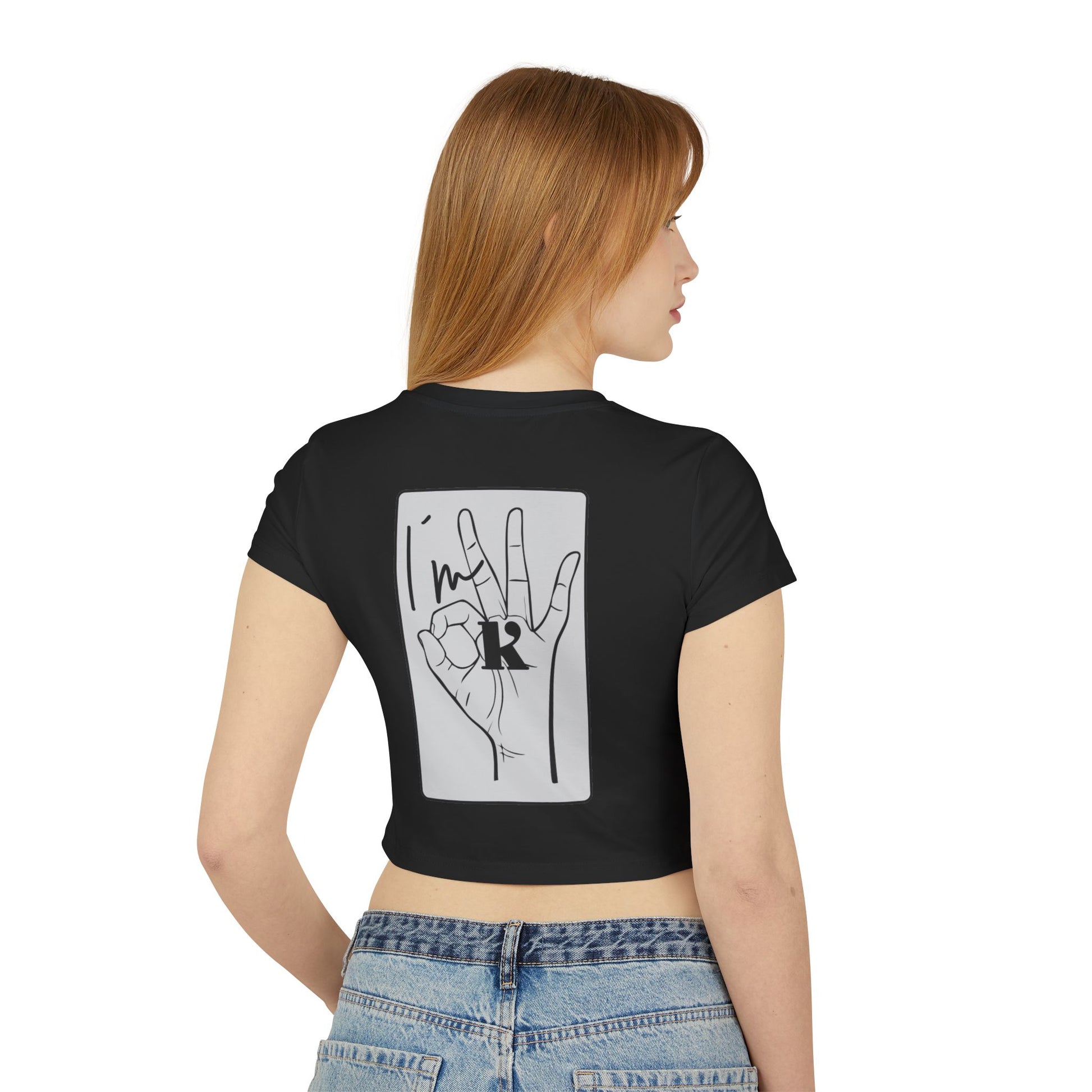 Trendy Women's Tee with Hand Design- I´m OK