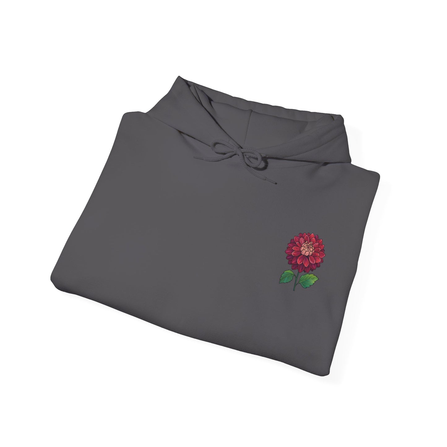 Floral Embroidery Heavy Blend Hoodie - Cozy & Stylish Sweatshirt for Nature Lovers "Dahlie"