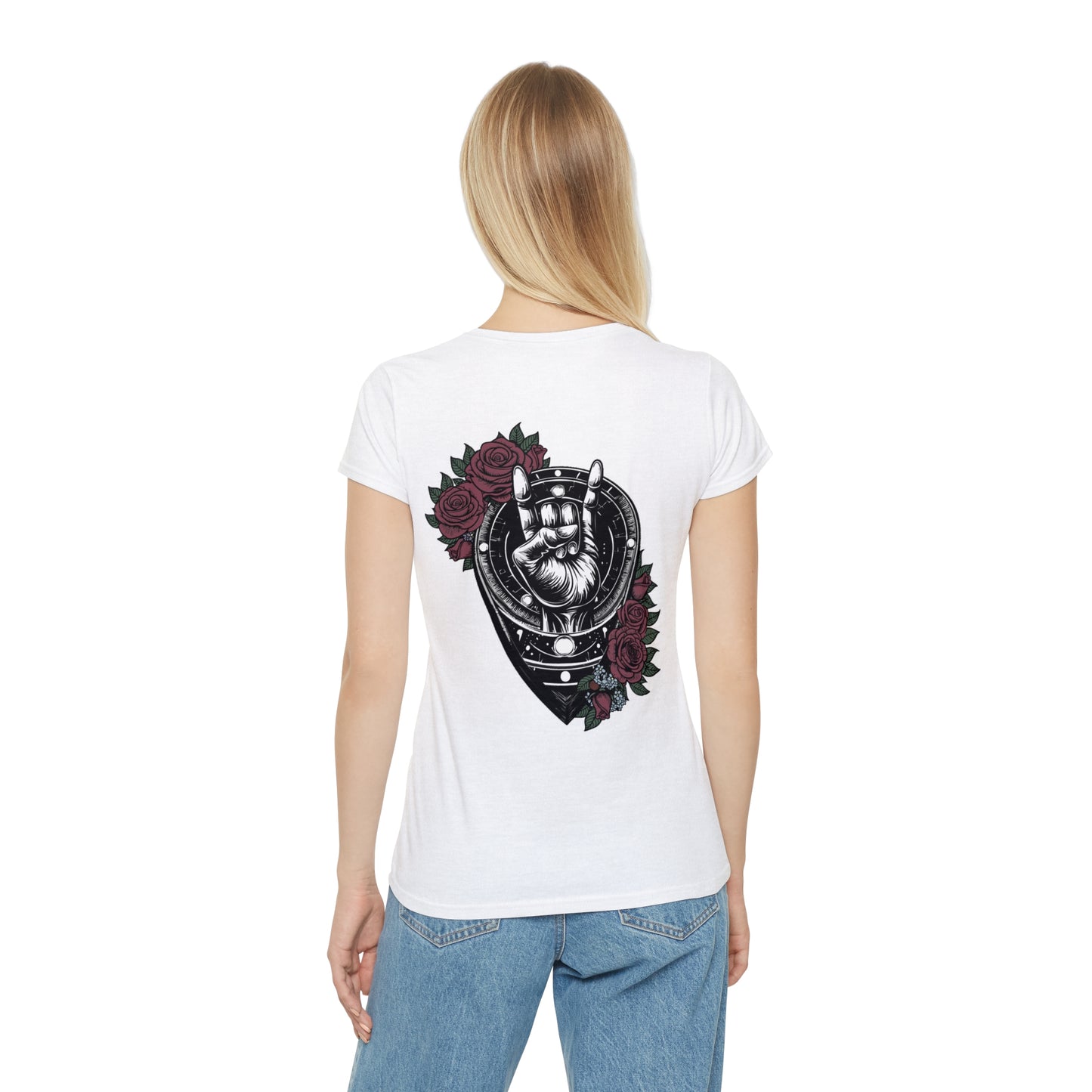 Rocking Floral Women's T-Shirt - Iconic Design with Roses