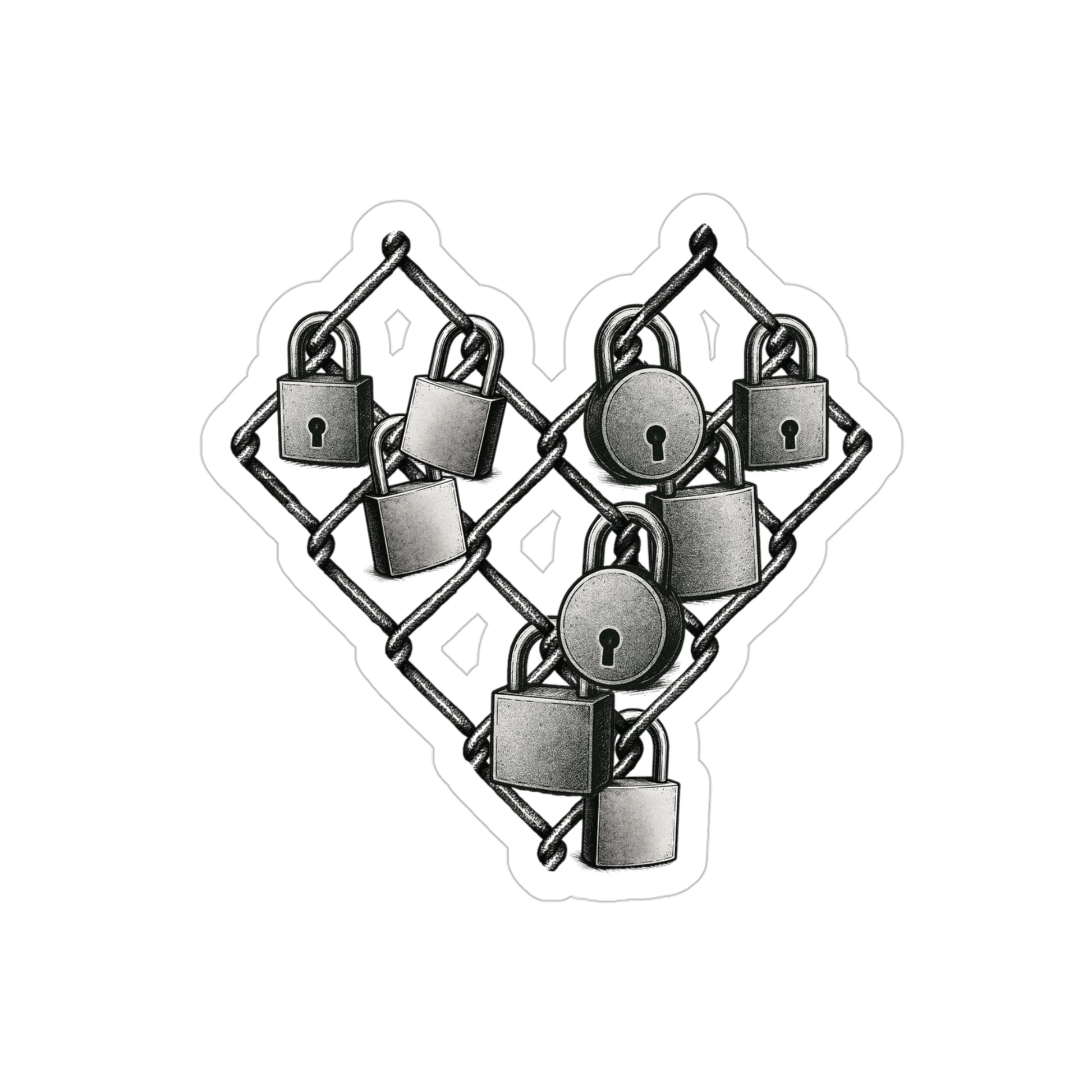 Heart Lock Transparent Outdoor Stickers, Die-Cut, Unique Decals for Cars, Laptops, Scrapbooking, Love Gifts