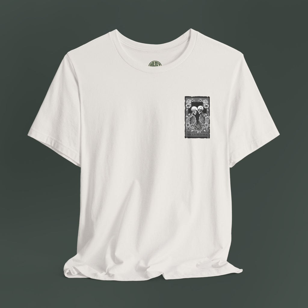 High-Quality Graphic Tee, Skeletons, Casual Wear, Halloween Shirt, Gift for Him/Her, Everyday Comfort