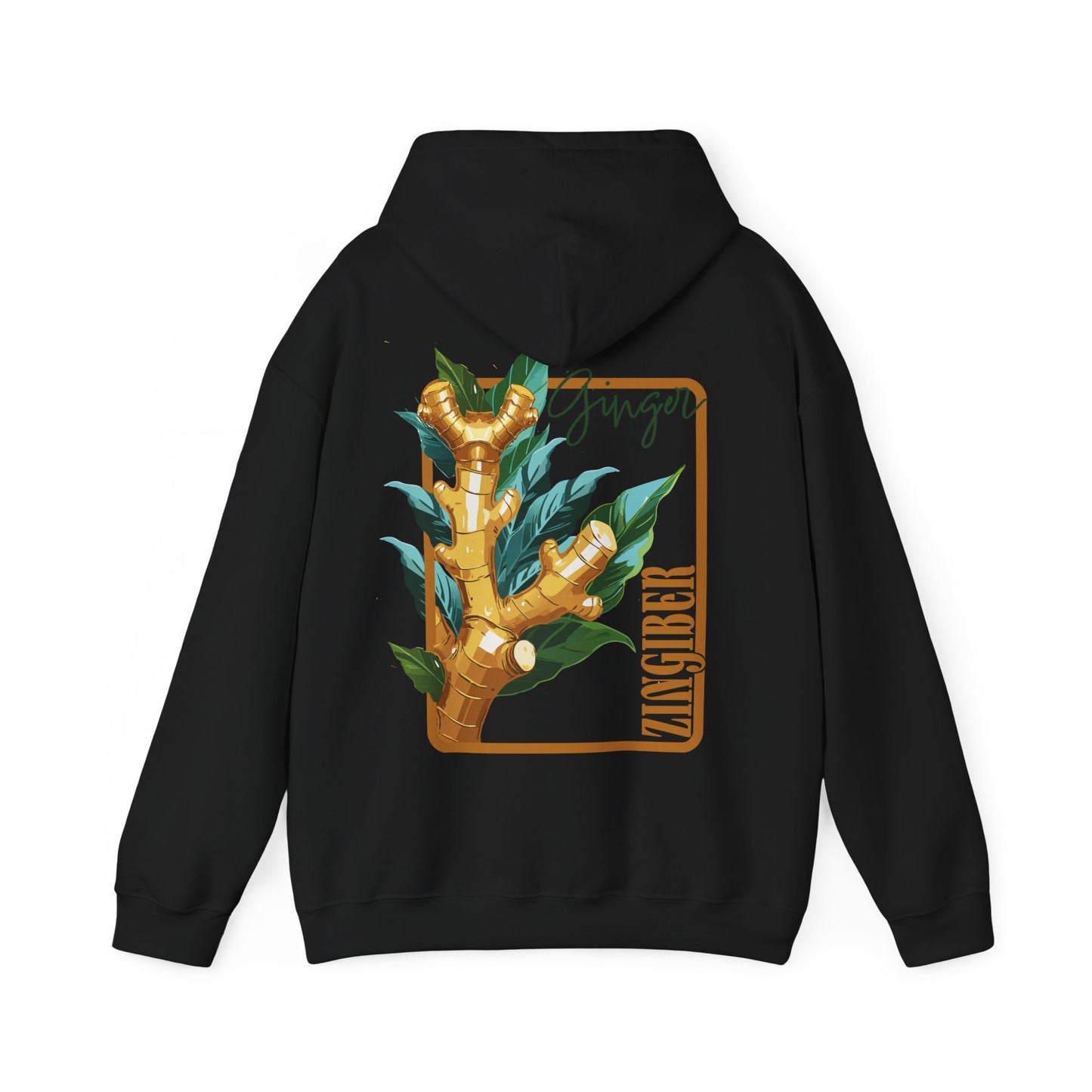 Ginger Plant Hooded Sweatshirt | Unisex Heavy Blend™ | Cozy Botanical Design