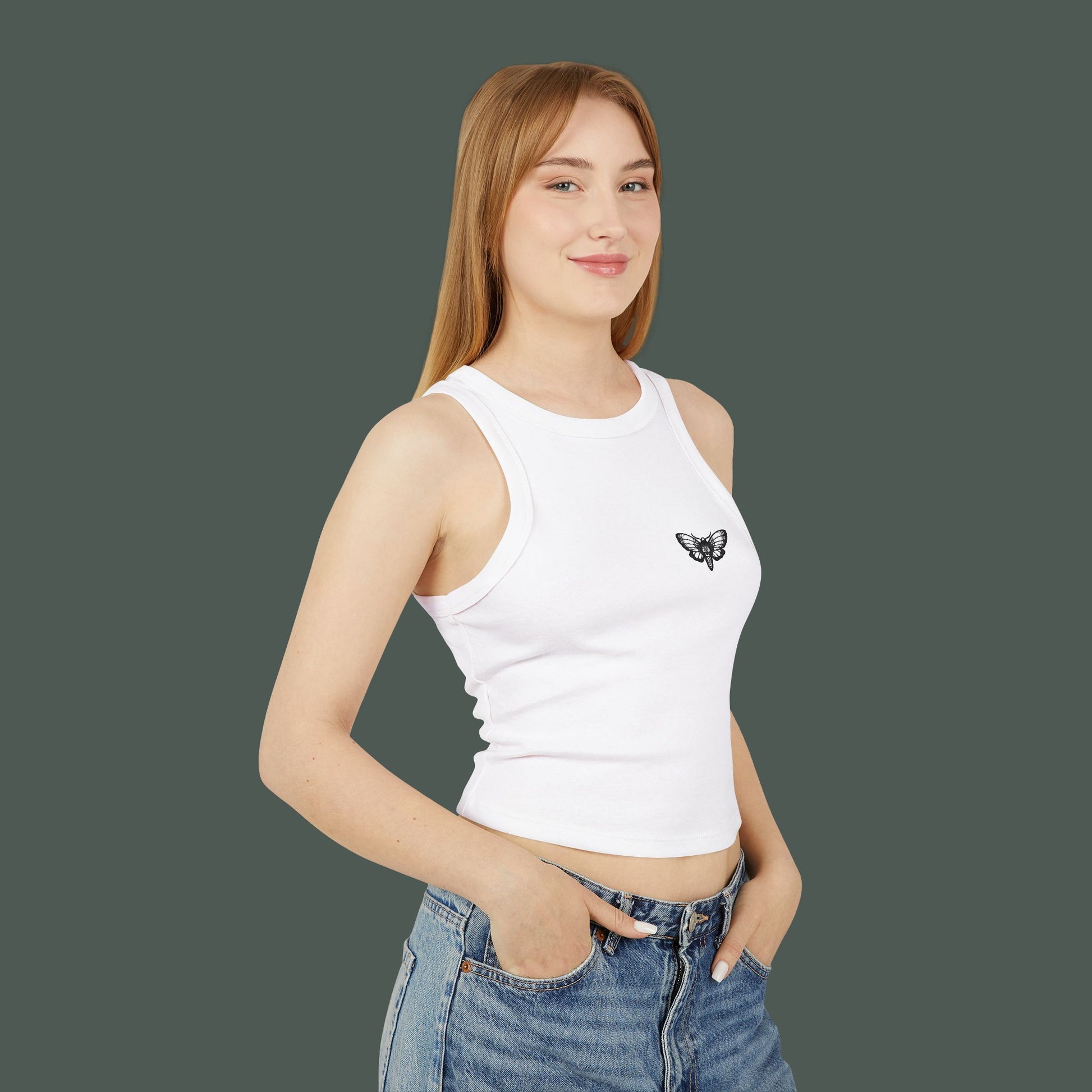 Women's Micro Rib Racer Tank Top, Summer Style, Casual Wear, Gift for Her, Eco-Friendly Fashion