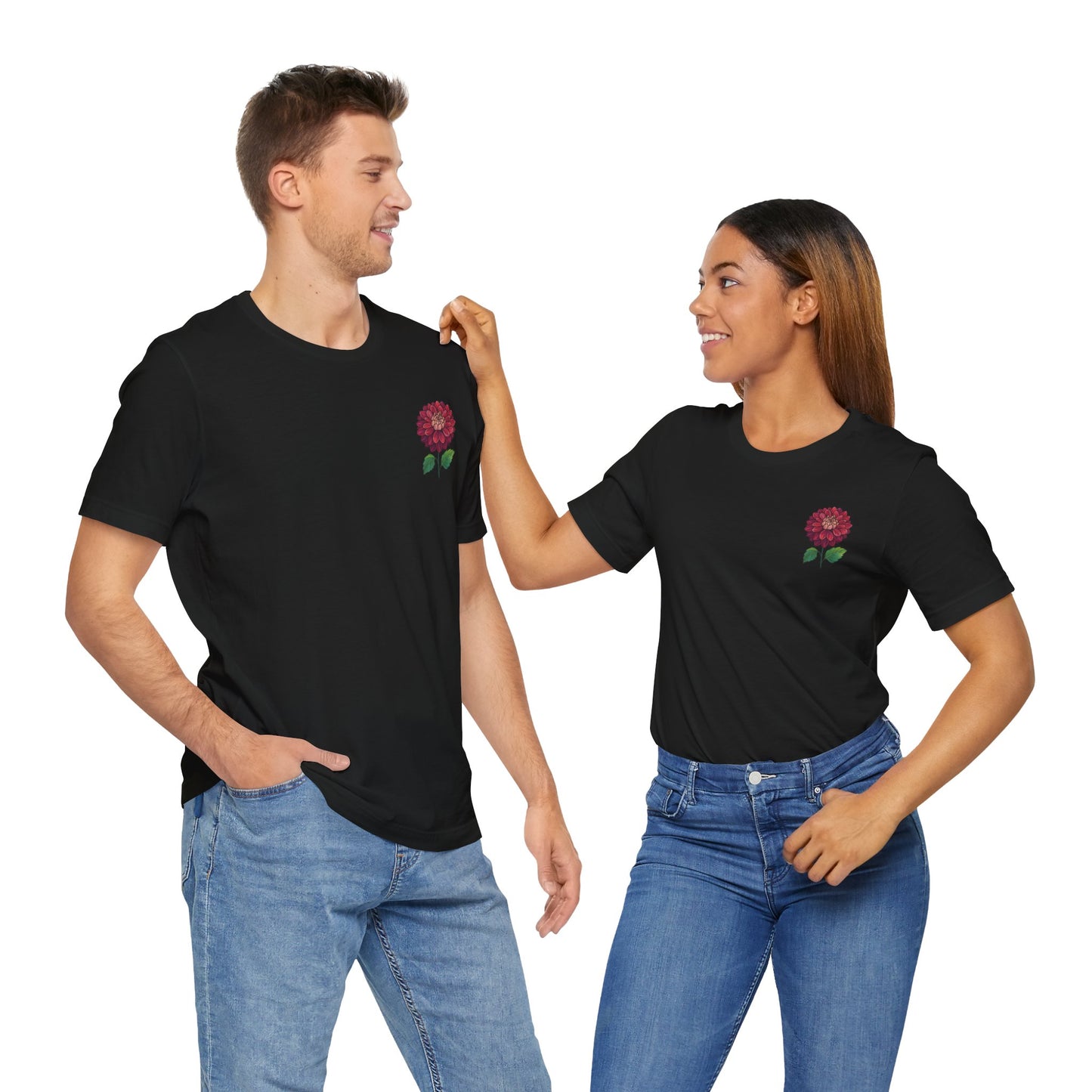 Floral Graphic Tee - Vintage Dahlia Design for Nature Lovers