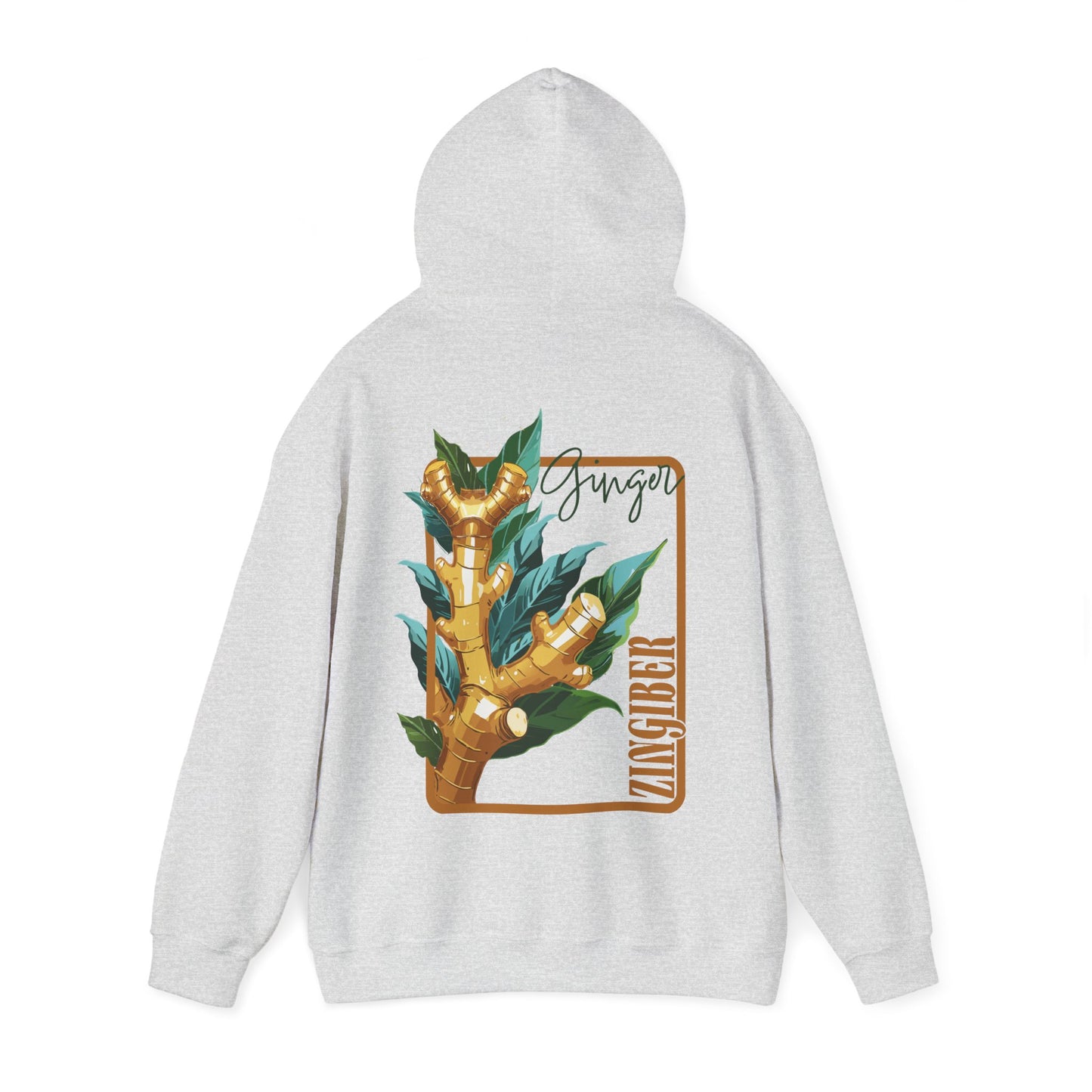 Ginger Plant Hooded Sweatshirt | Unisex Heavy Blend™ | Cozy Botanical Design