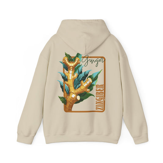 Ginger Plant Hooded Sweatshirt | Unisex Heavy Blend™ | Cozy Botanical Design