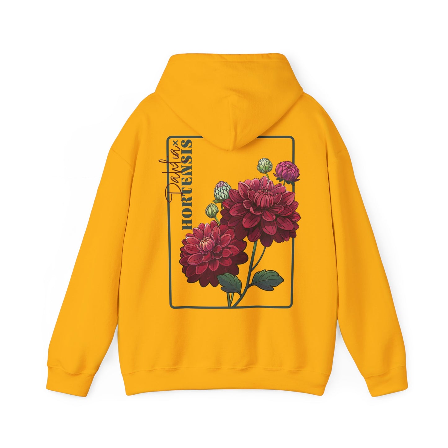 Floral Embroidery Heavy Blend Hoodie - Cozy & Stylish Sweatshirt for Nature Lovers "Dahlie"