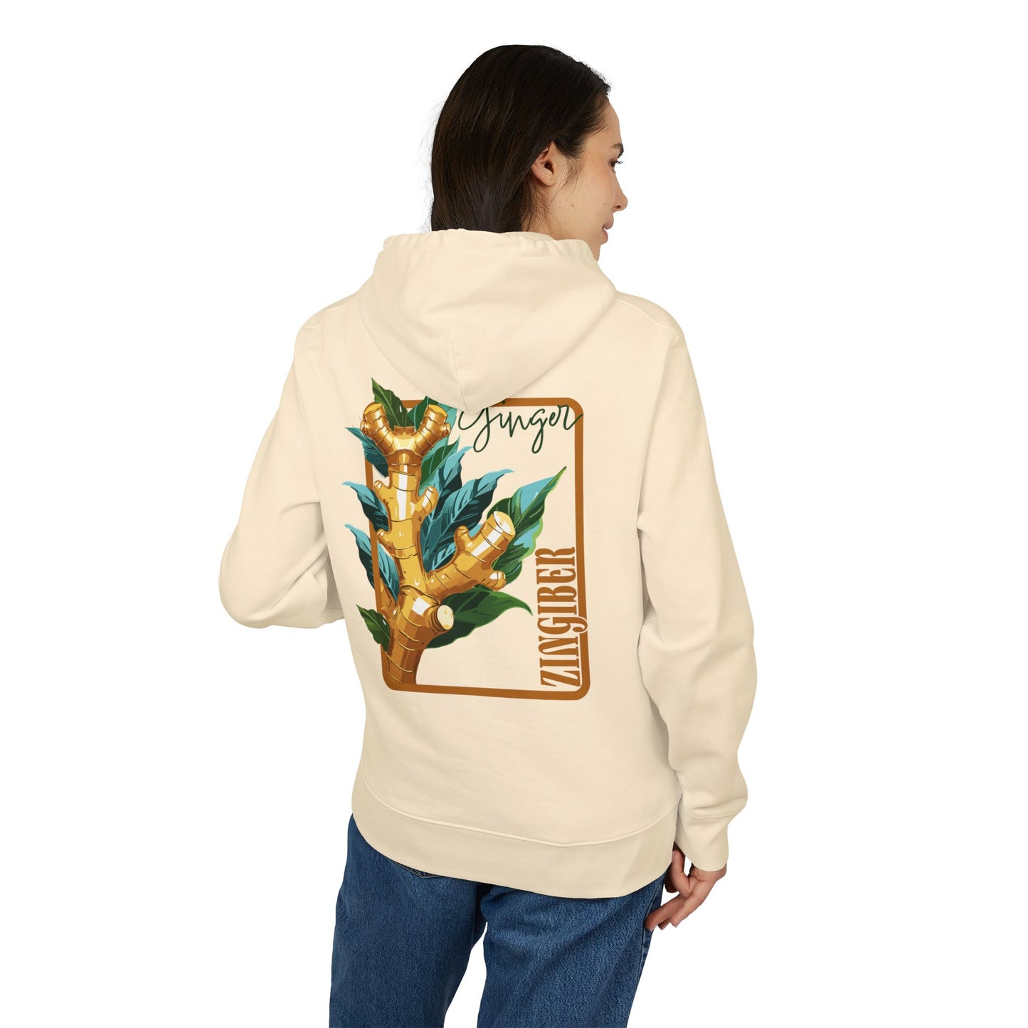 Ginger-Inspired Unisex Cruiser Hoodie - Botanical Art Design "Ginger"