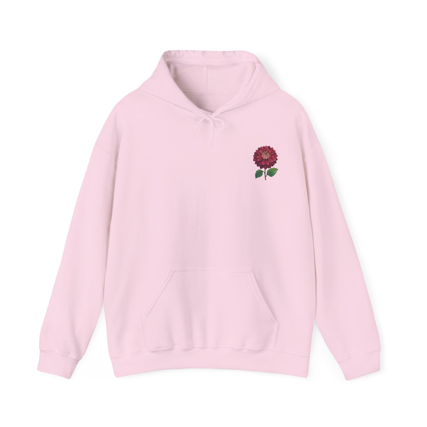 Floral Embroidery Heavy Blend Hoodie - Cozy & Stylish Sweatshirt for Nature Lovers "Dahlie"