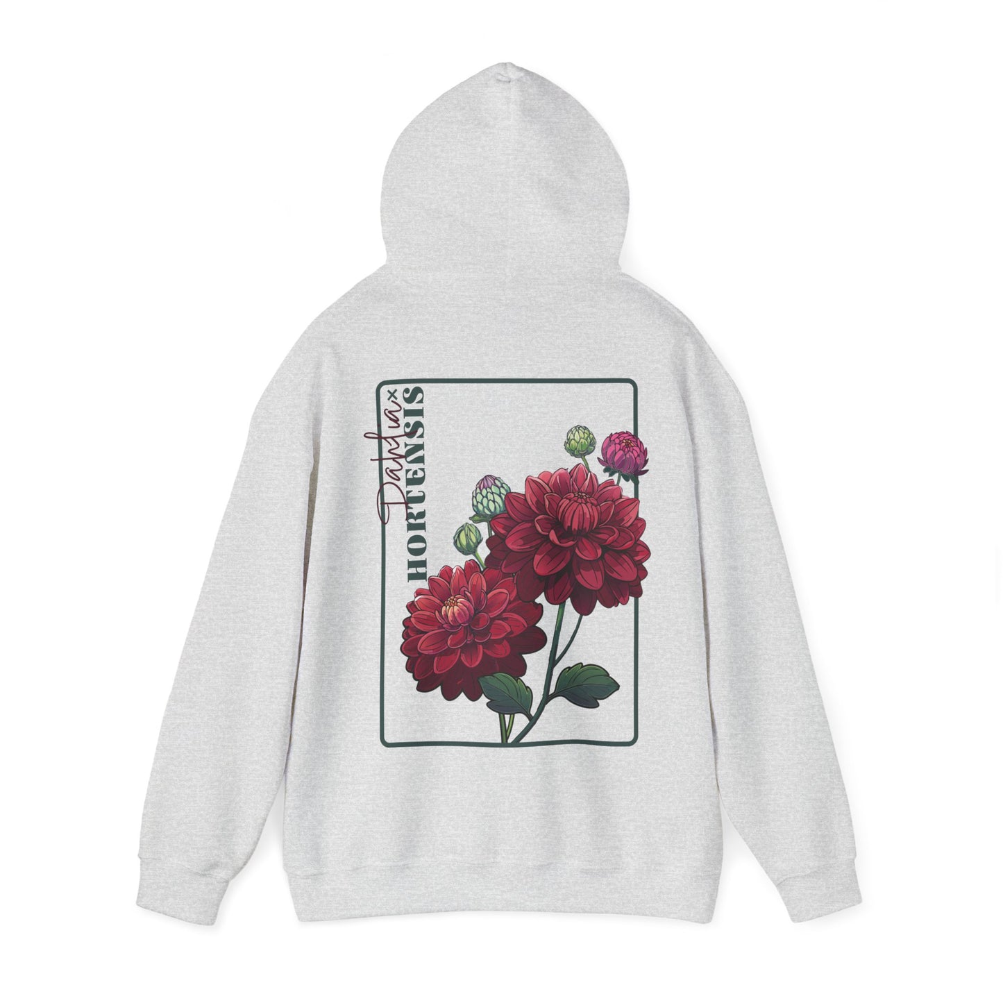 Floral Embroidery Heavy Blend Hoodie - Cozy & Stylish Sweatshirt for Nature Lovers "Dahlie"