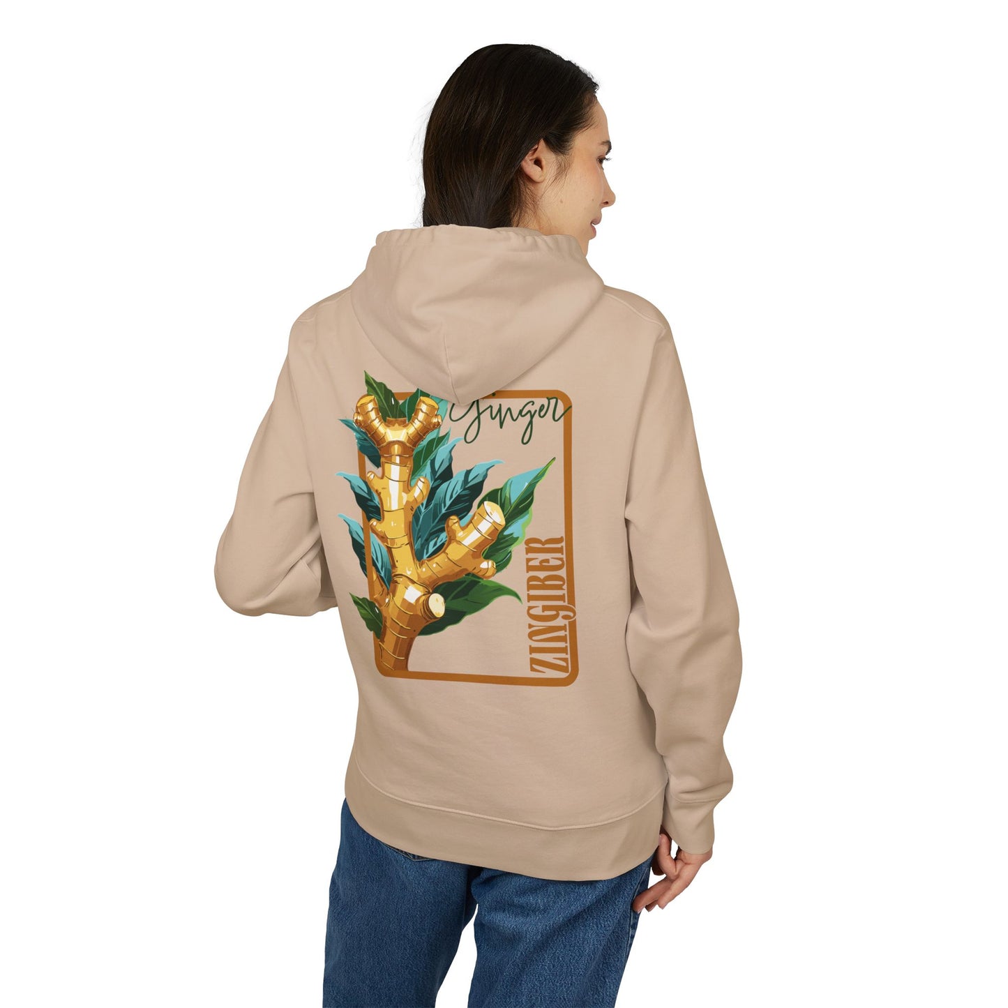 Ginger-Inspired Unisex Cruiser Hoodie - Botanical Art Design "Ginger"
