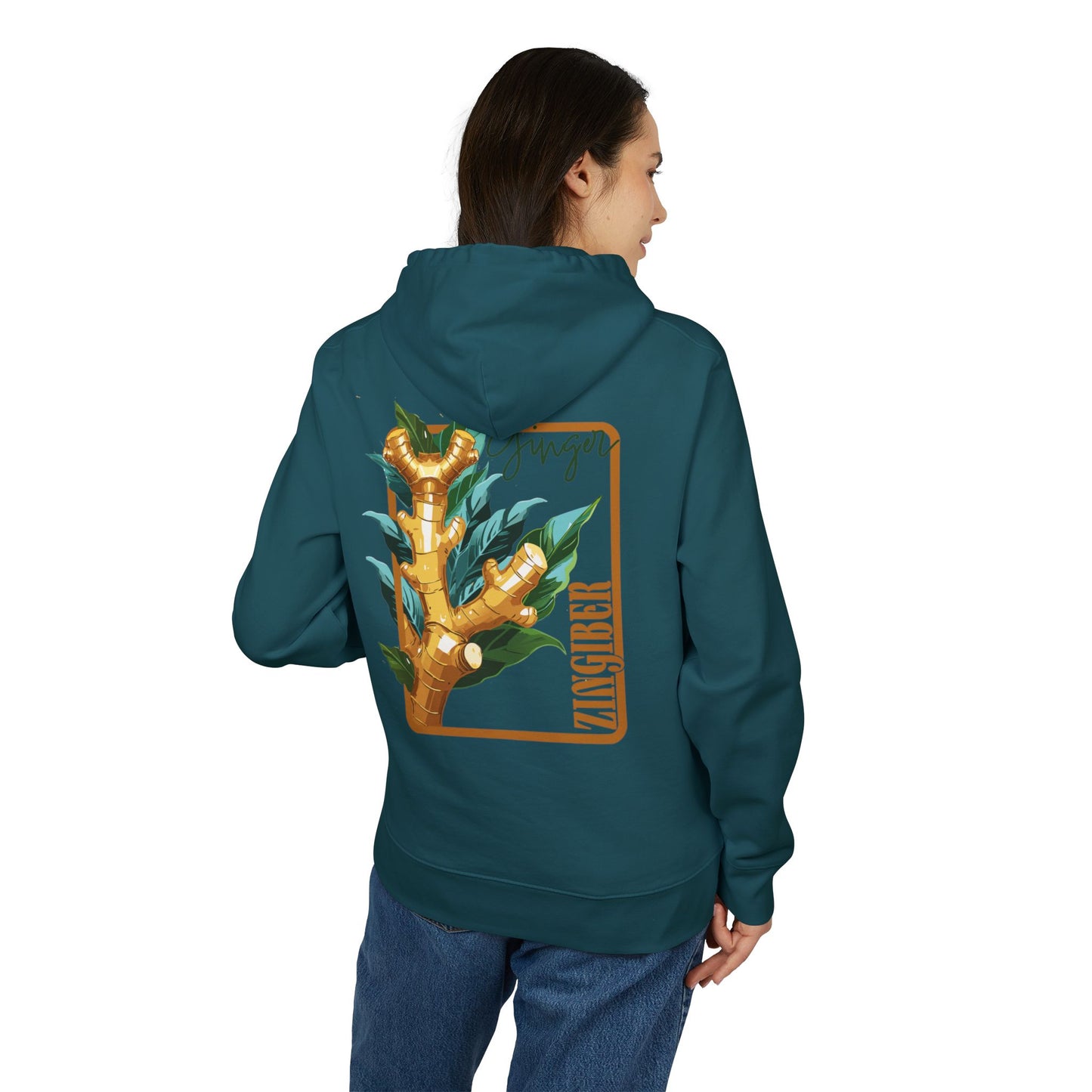 Ginger-Inspired Unisex Cruiser Hoodie - Botanical Art Design "Ginger"
