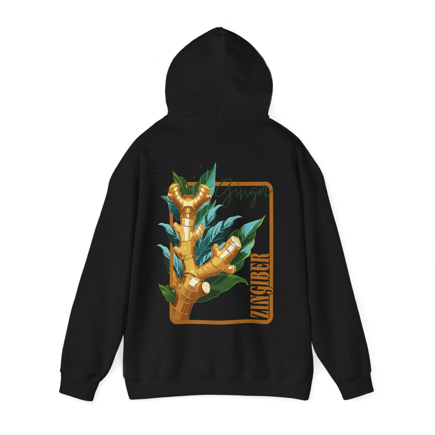 Ginger Plant Hooded Sweatshirt | Unisex Heavy Blend™ | Cozy Botanical Design