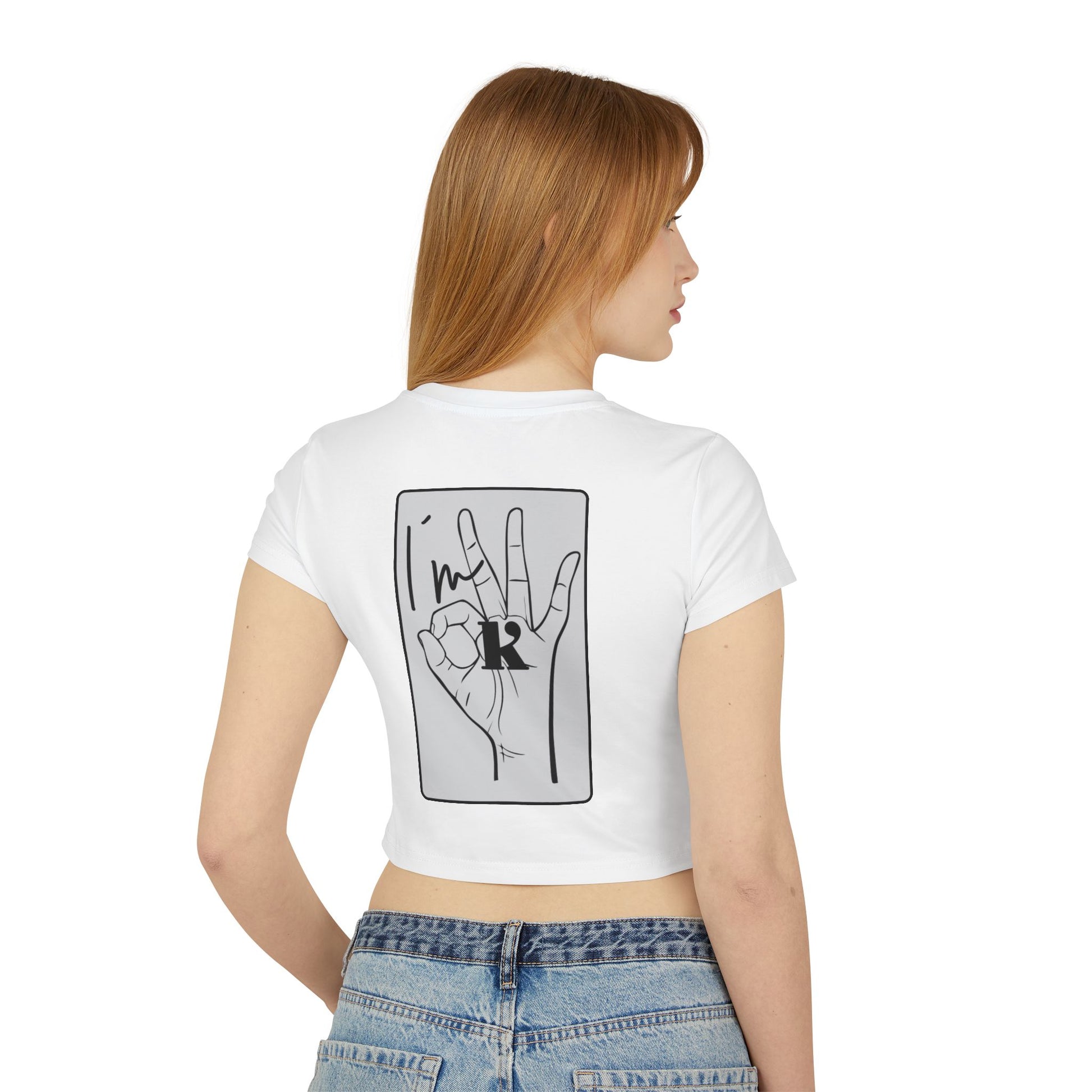 Trendy Women's Tee with Hand Design- I´m OK
