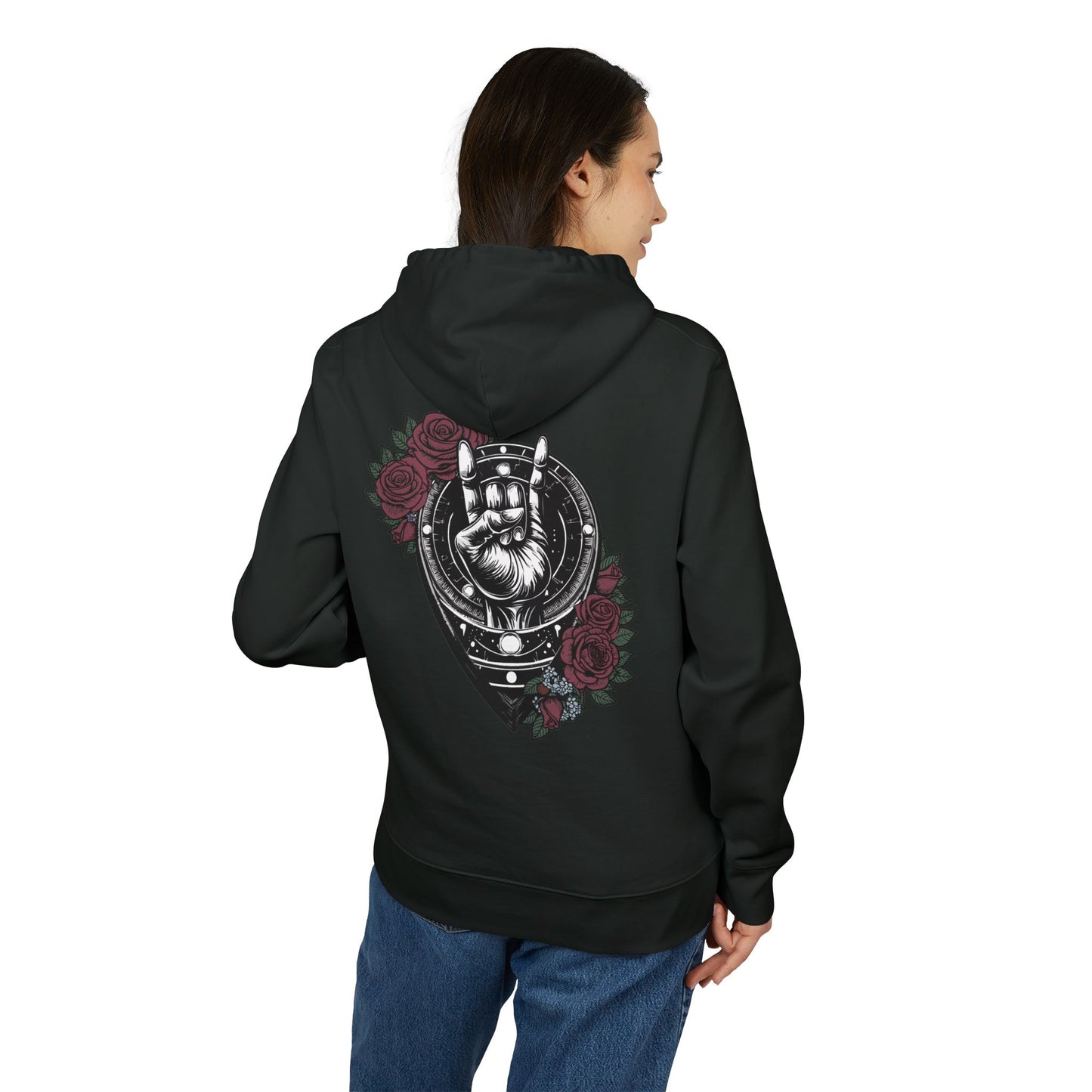 Rockin' Roses Unisex Hoodie with Graphic Art