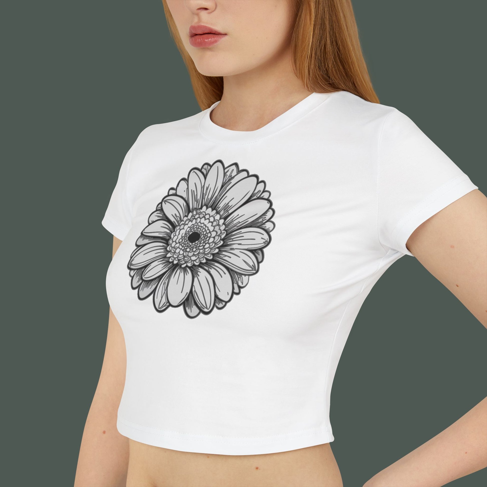 Floral Women's Baby Tee, Cute Summer Shirt, Graphic Tee, Girly Clothing, Gift for Her, Trendy Casual Wear