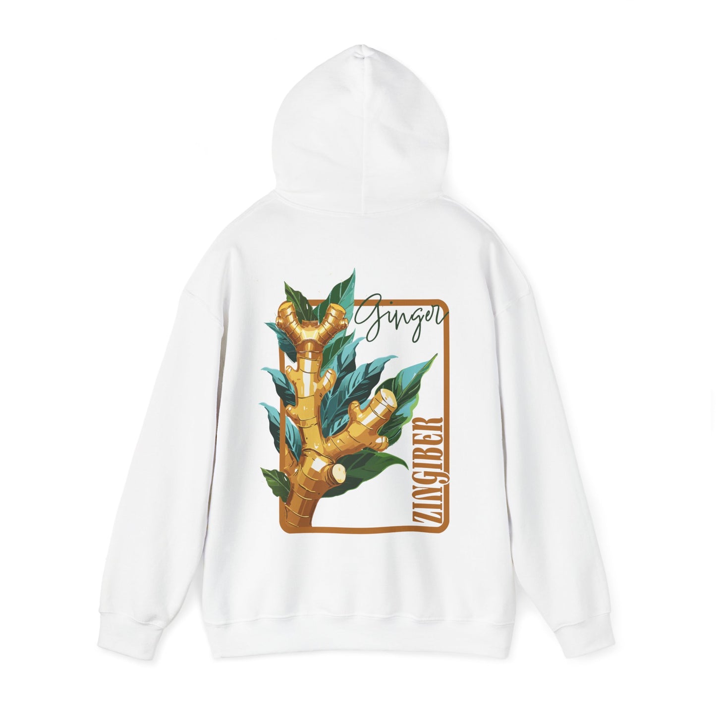 Ginger Plant Hooded Sweatshirt | Unisex Heavy Blend™ | Cozy Botanical Design