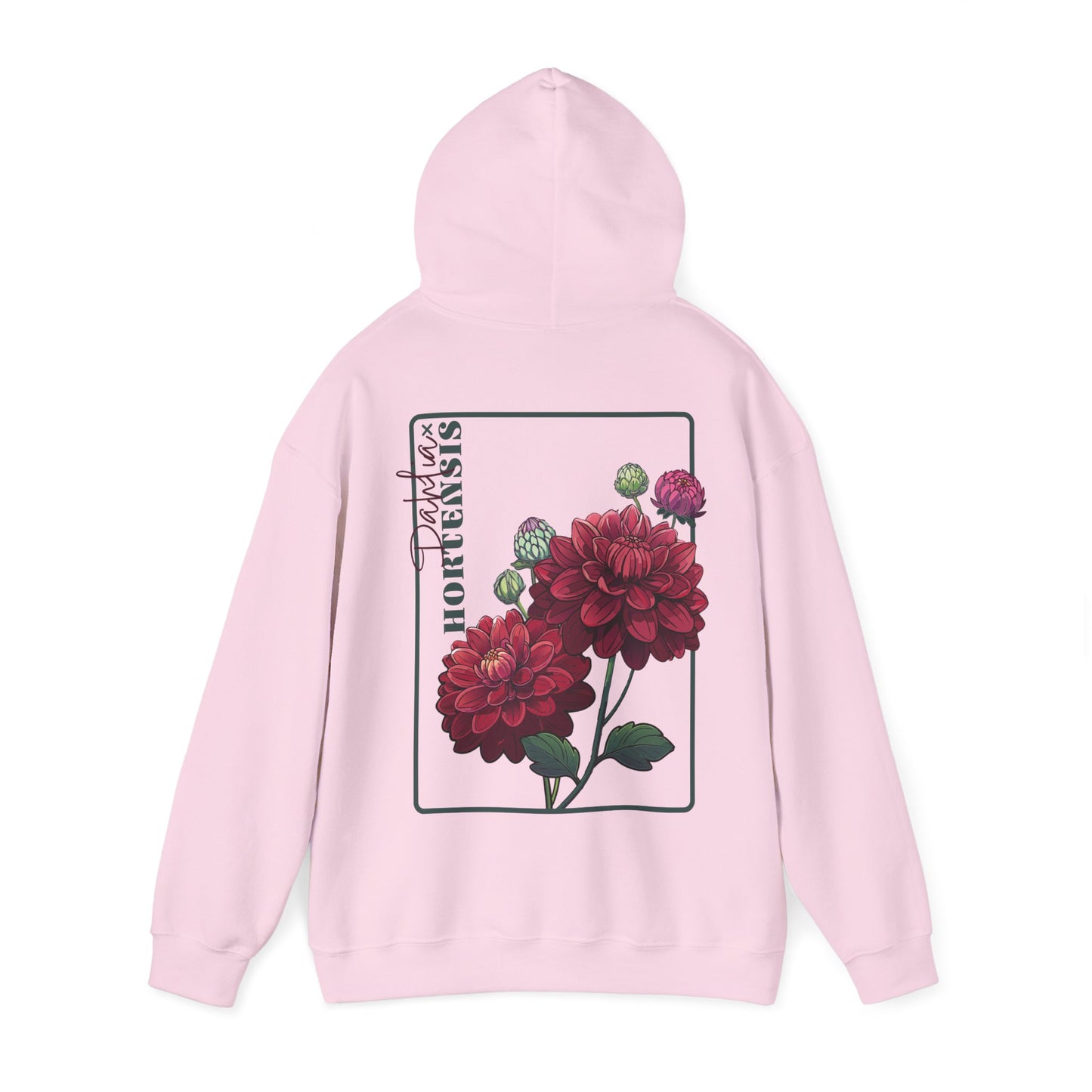 Floral Embroidery Heavy Blend Hoodie - Cozy & Stylish Sweatshirt for Nature Lovers "Dahlie"