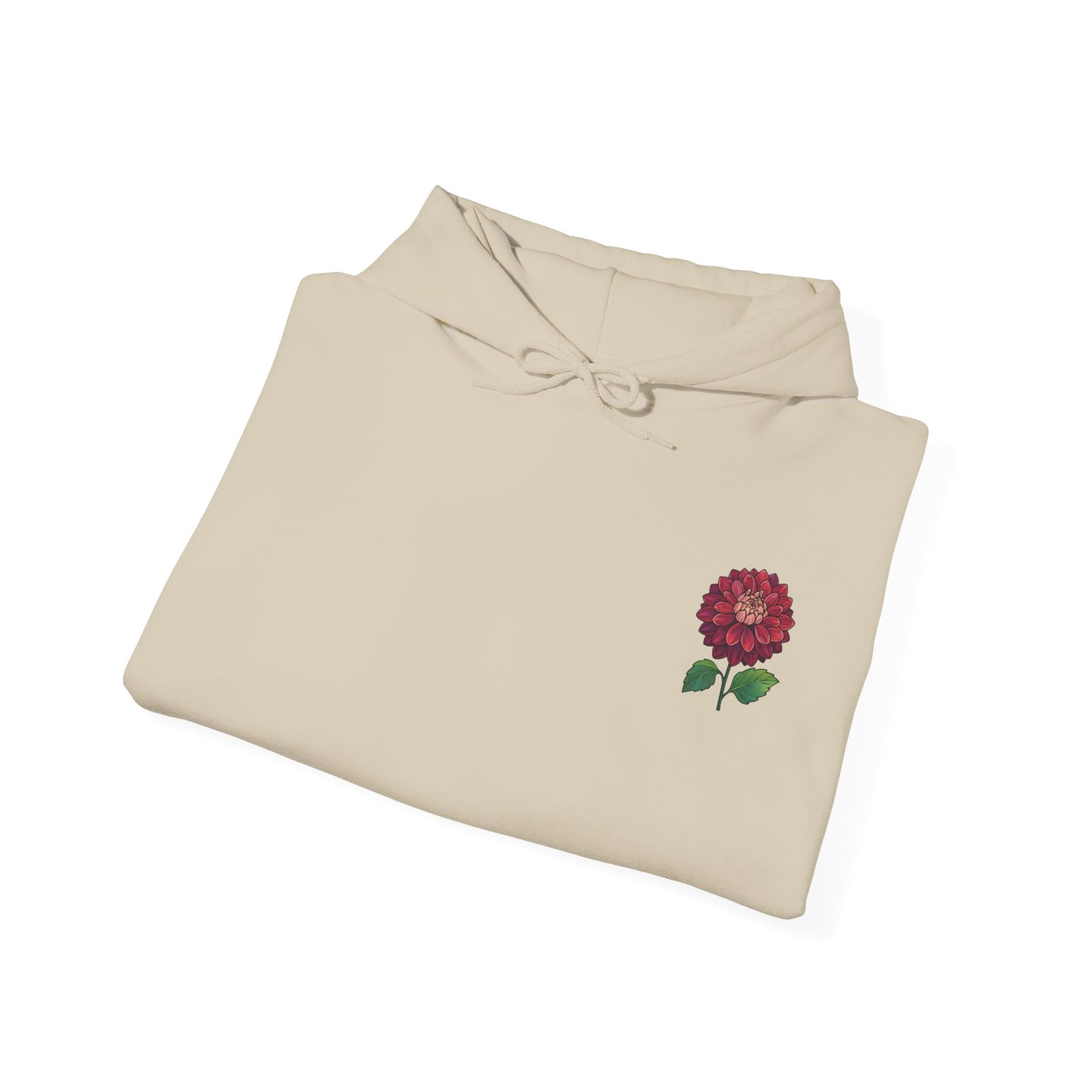 Floral Embroidery Heavy Blend Hoodie - Cozy & Stylish Sweatshirt for Nature Lovers "Dahlie"