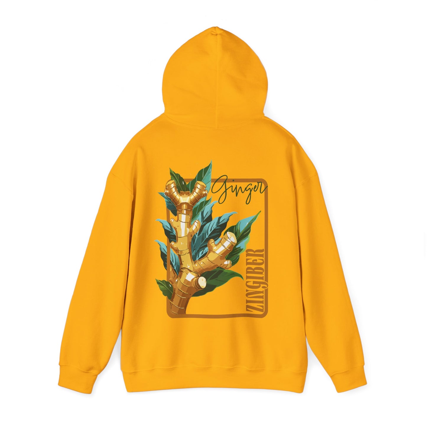 Ginger Plant Hooded Sweatshirt | Unisex Heavy Blend™ | Cozy Botanical Design