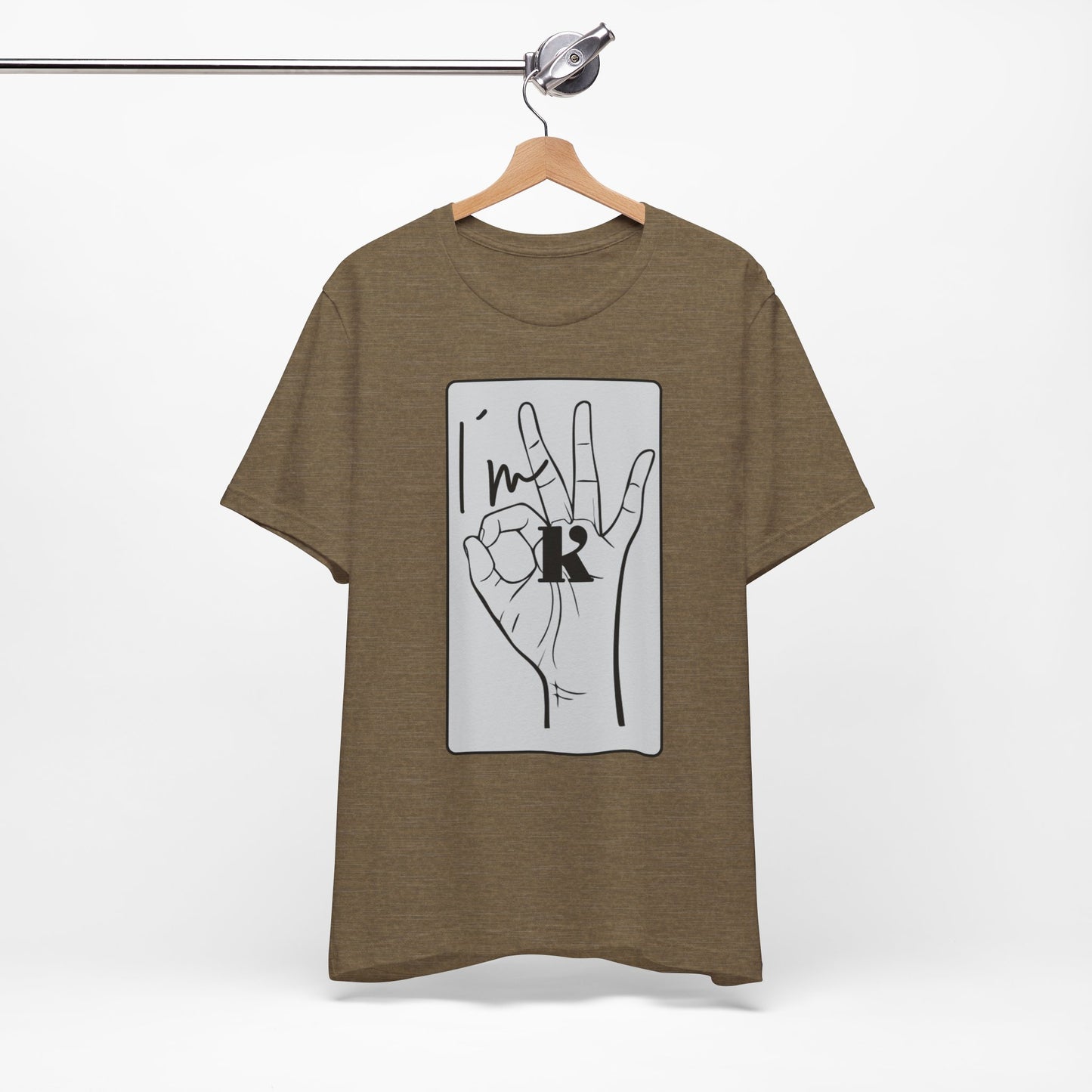 Unisex Jersey Short Sleeve Tee - I'm OK Hand Gesture Graphic Tee