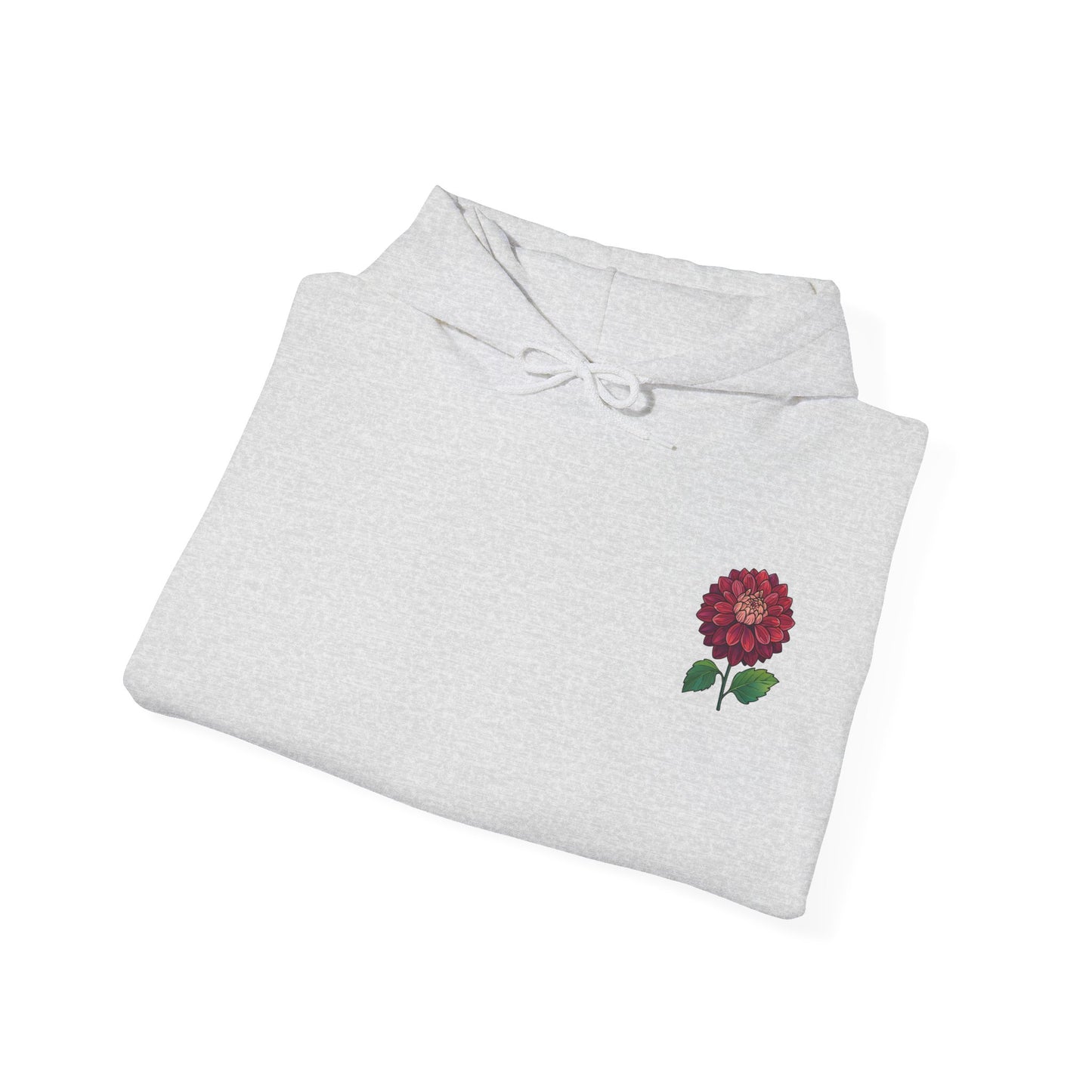 Floral Embroidery Heavy Blend Hoodie - Cozy & Stylish Sweatshirt for Nature Lovers "Dahlie"