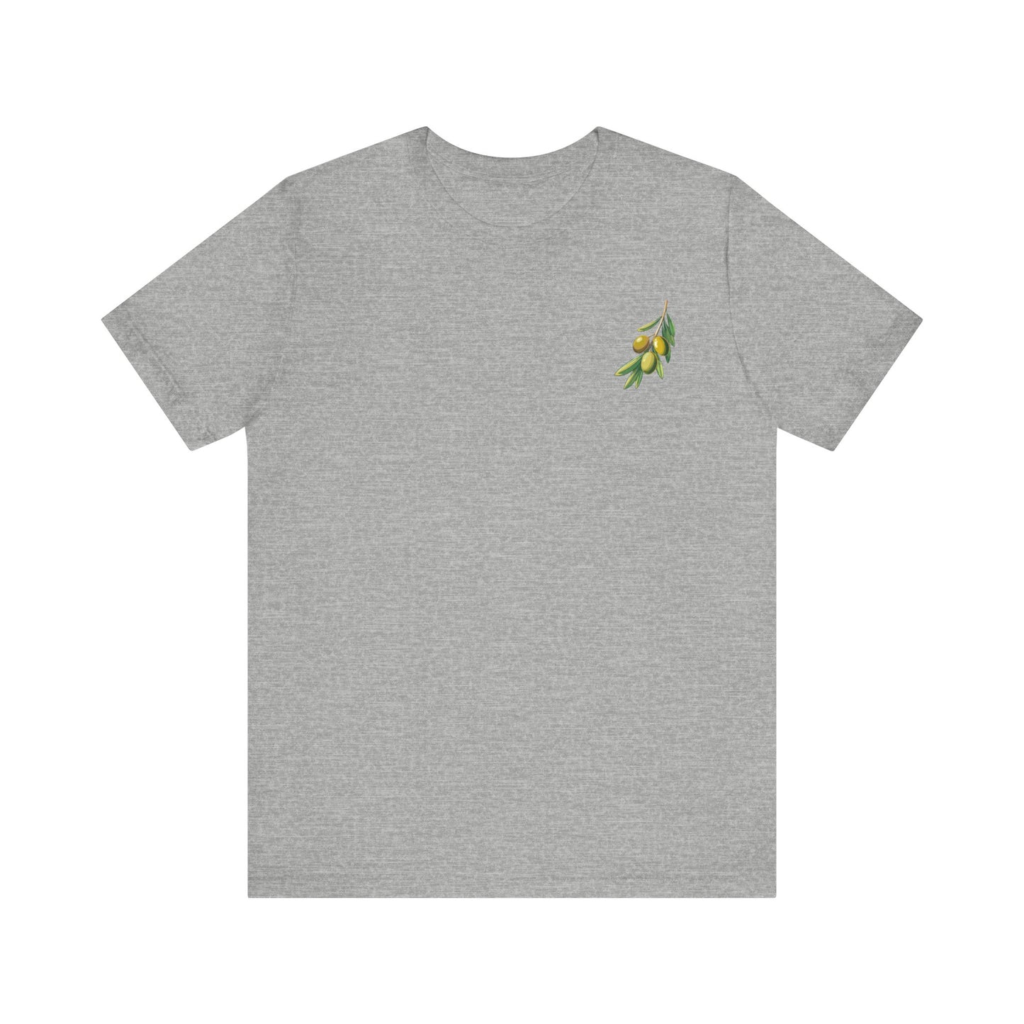 Olive Branch Unisex Jersey Tee - Nature-Inspired Botanical Graphic T-Shirt