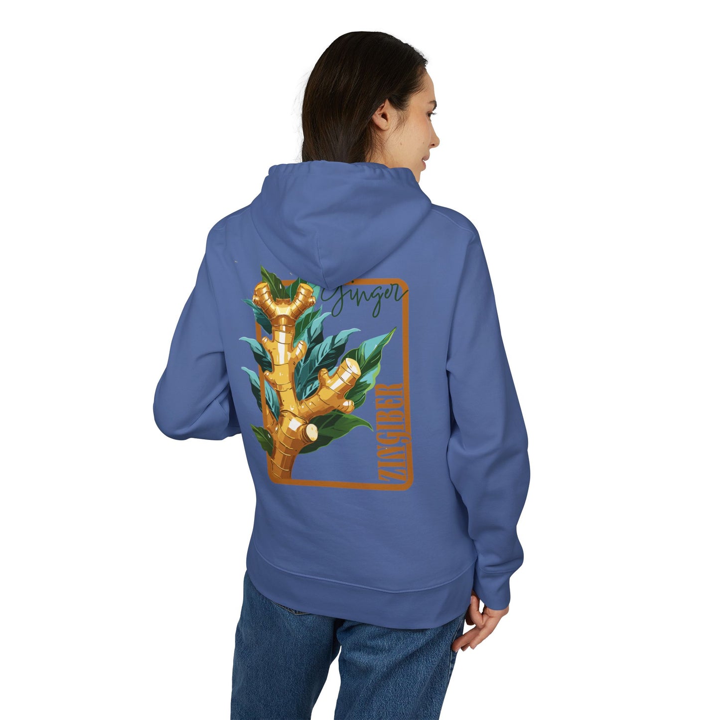 Ginger-Inspired Unisex Cruiser Hoodie - Botanical Art Design "Ginger"