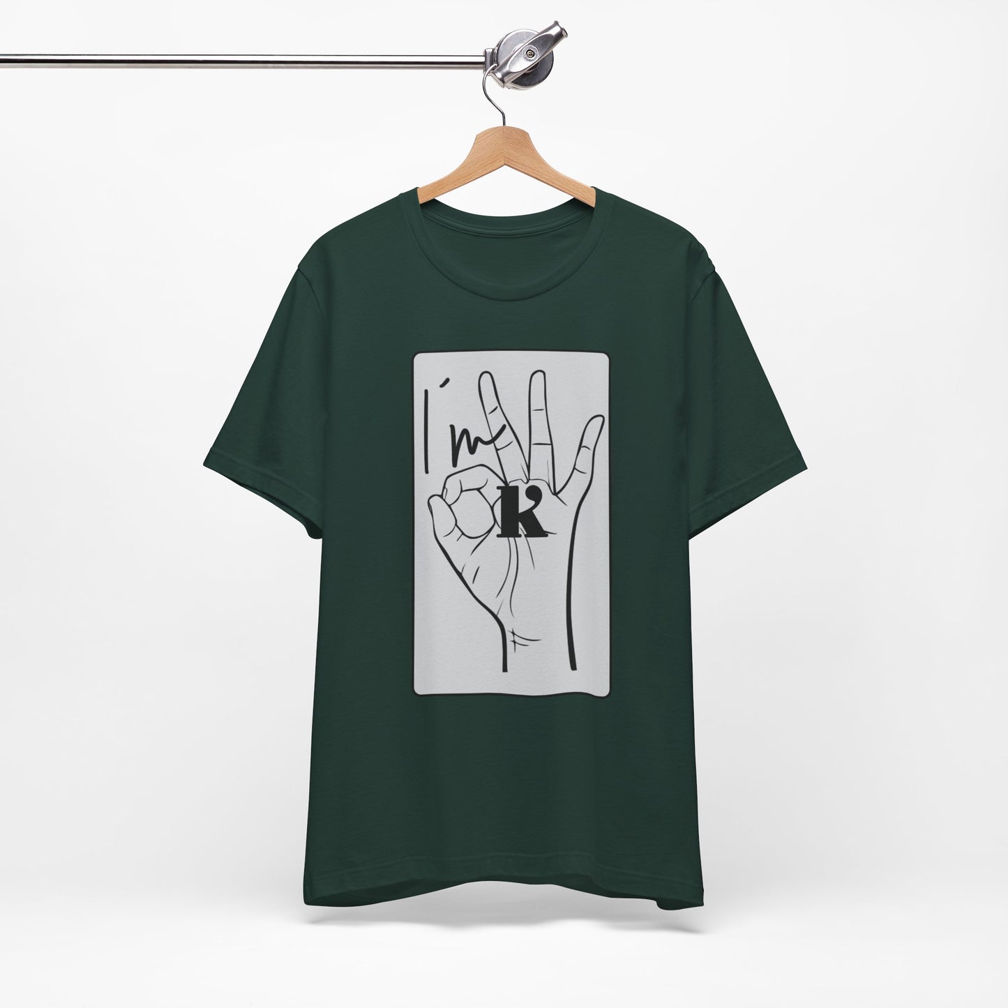 Unisex Jersey Short Sleeve Tee - I'm OK Hand Gesture Graphic Tee