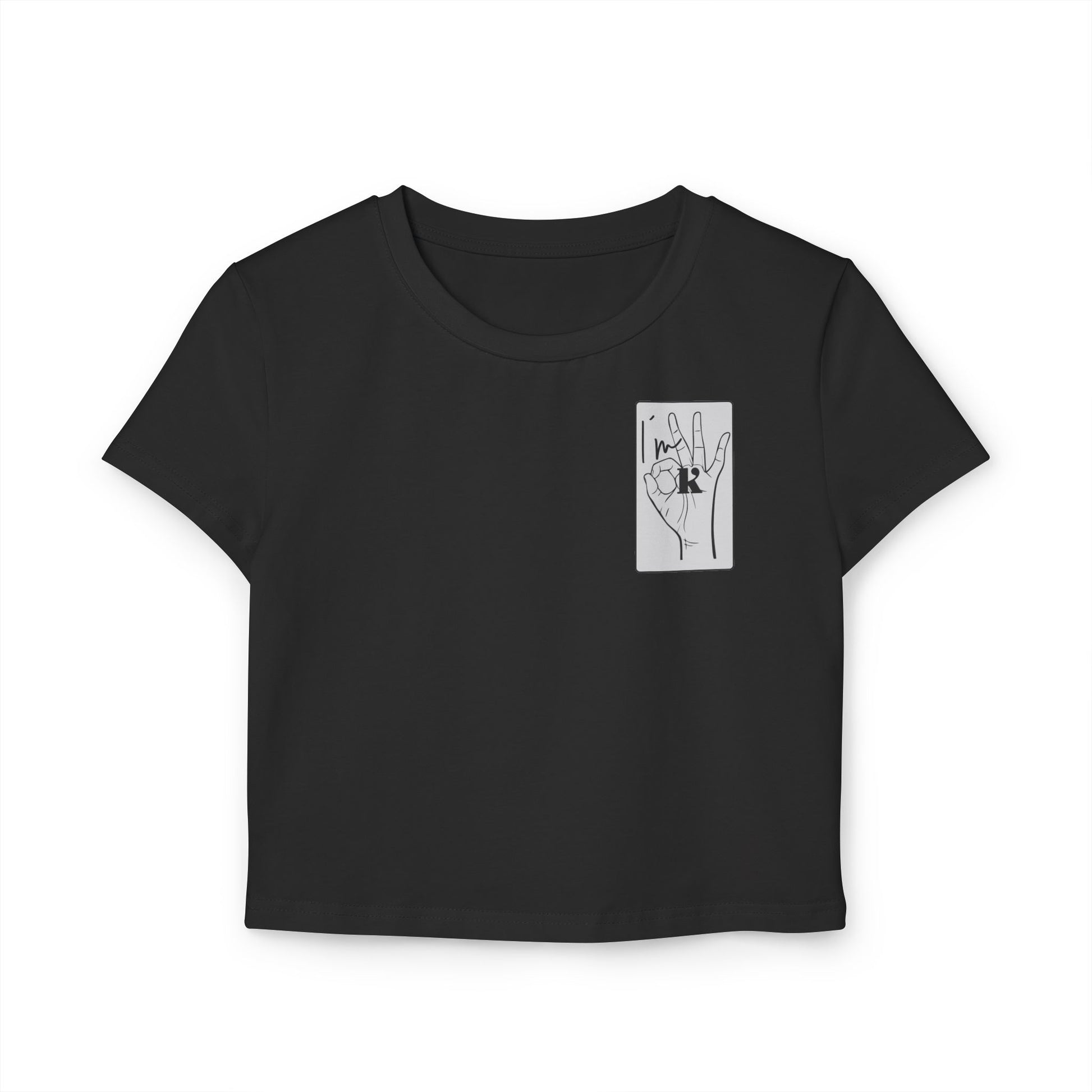 Trendy Women's Tee with Hand Design- I´m OK